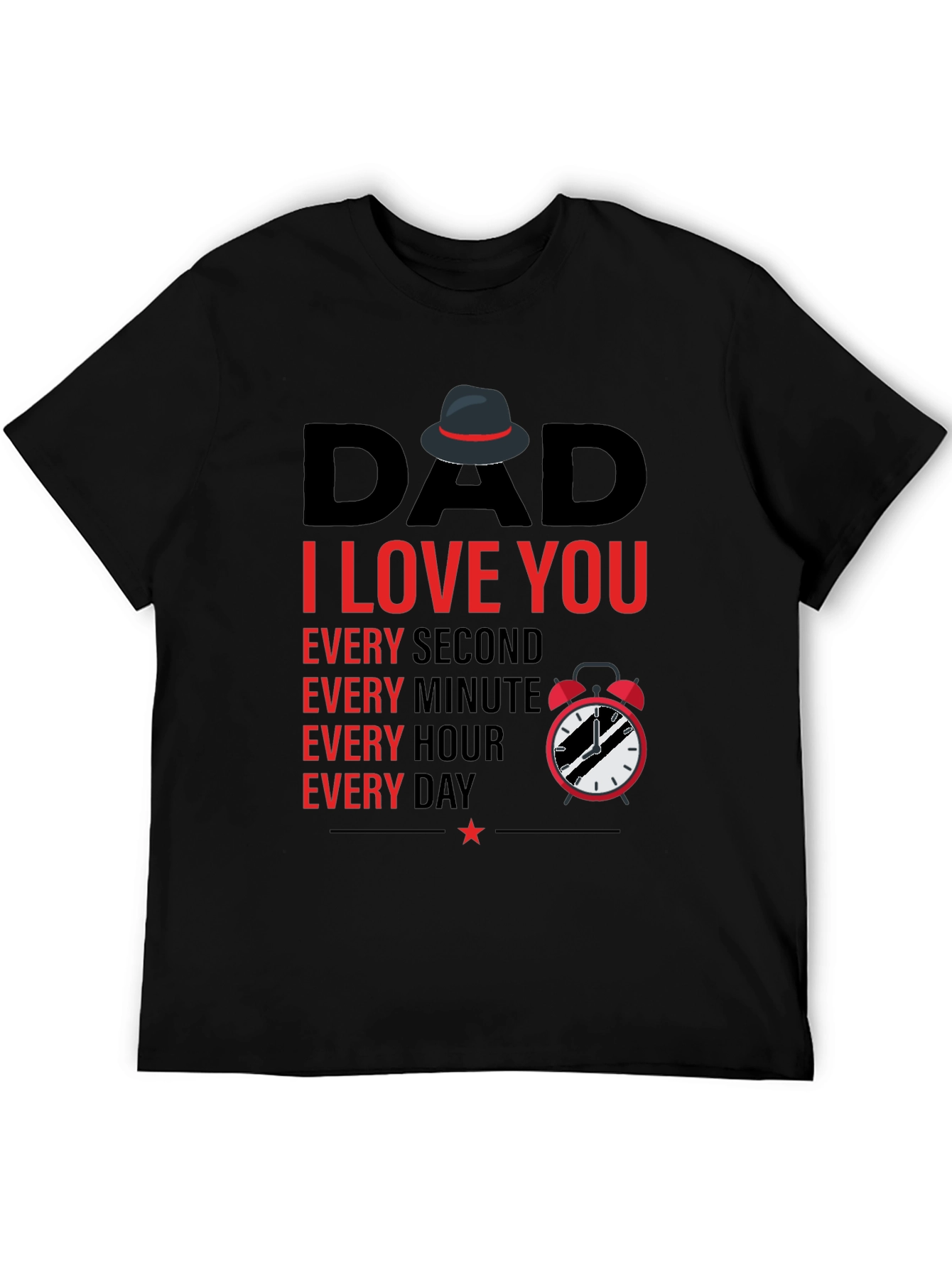 Black Dad I Love You Black T-Shirt view 5
