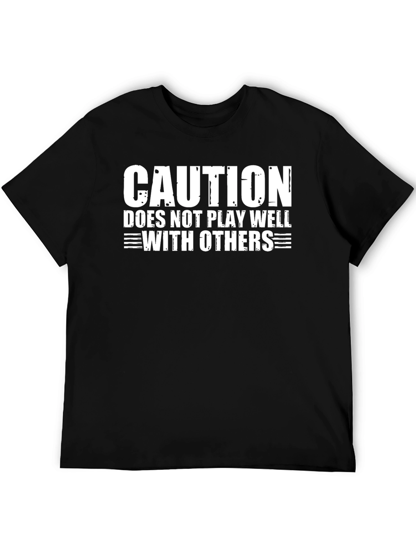 Black Caution Doesn't Play Well with Others T-Shirt view 5