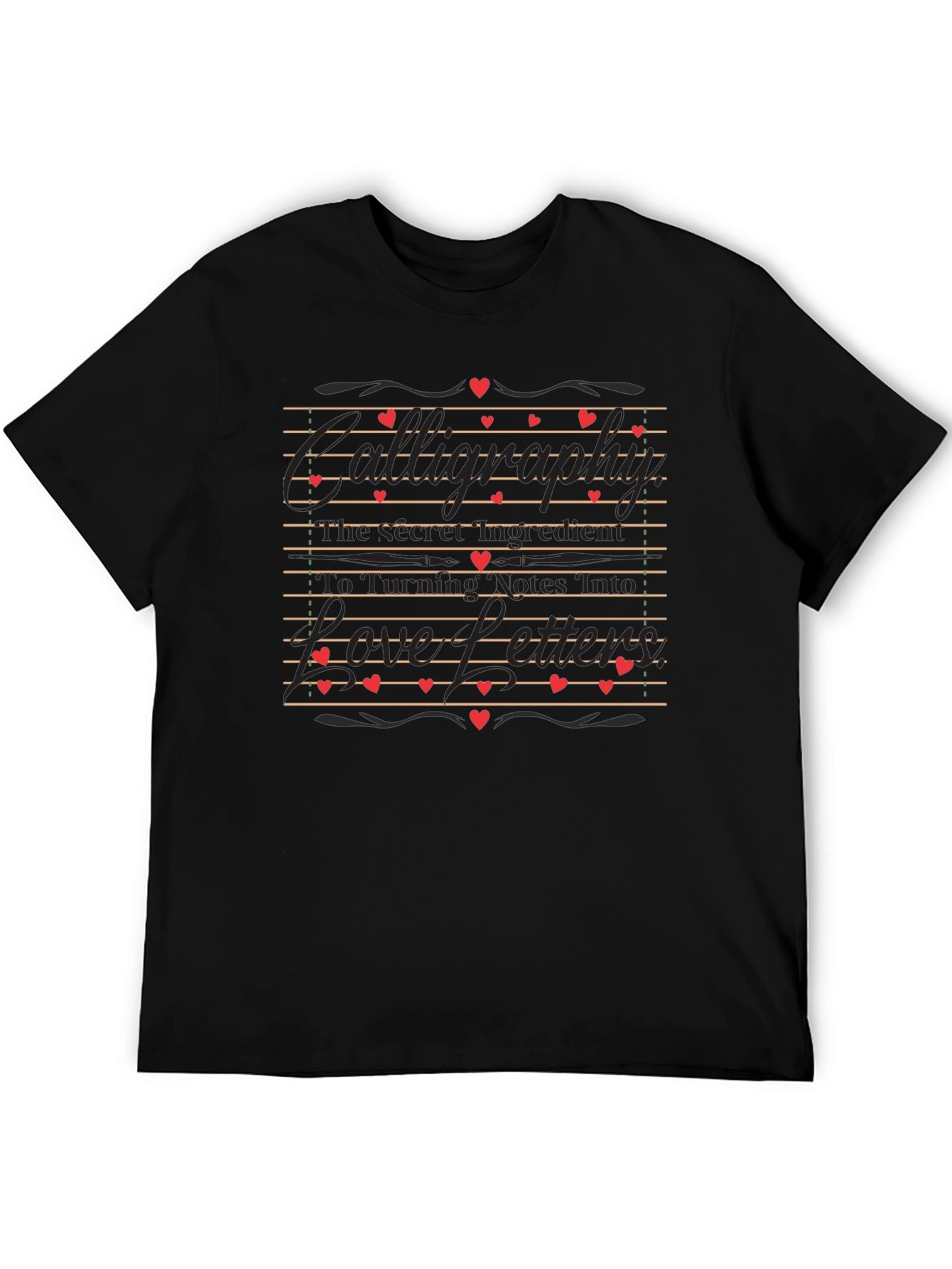 Black Romantic Love Letter Graphic Tee view 5