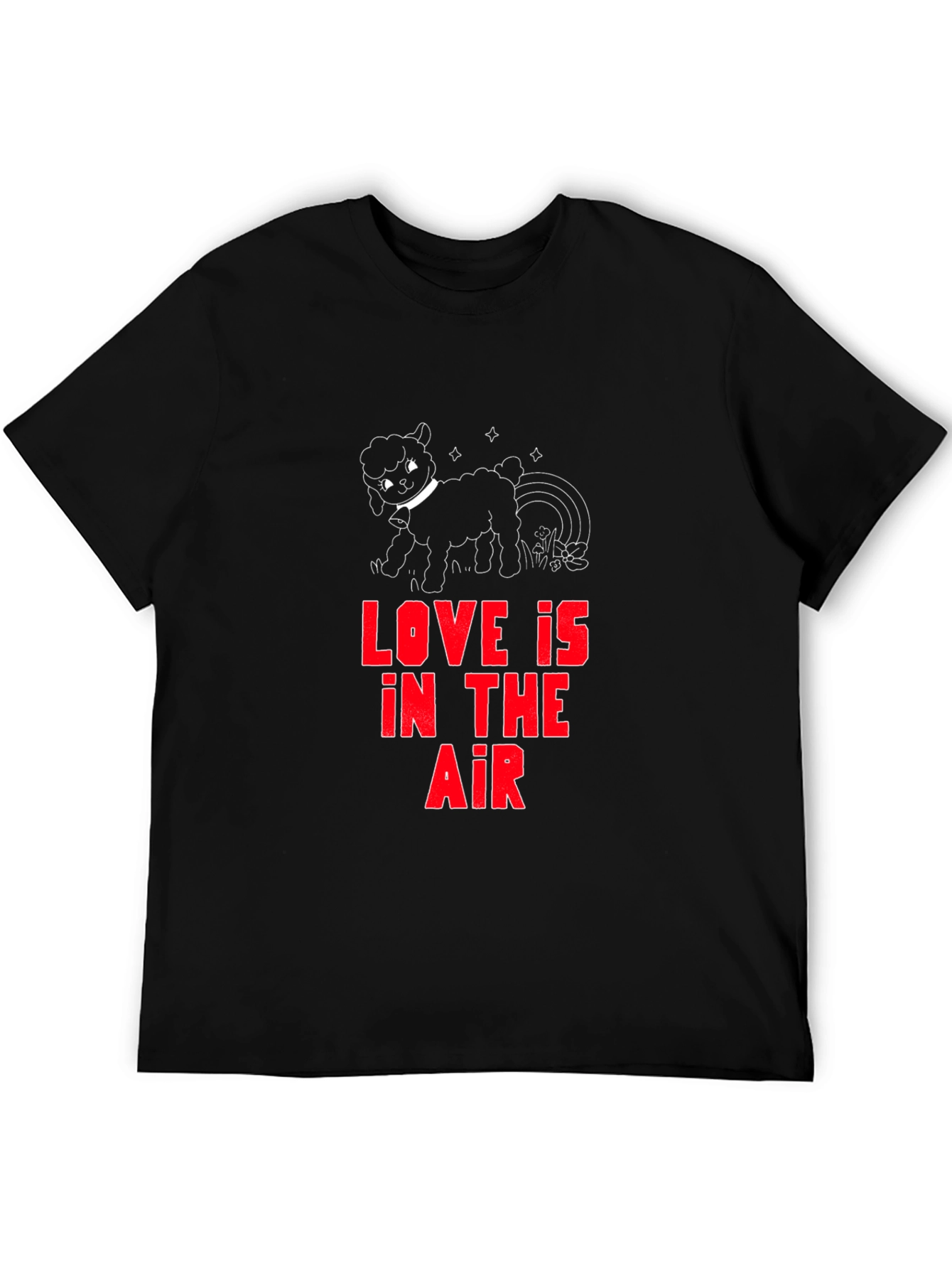 Black Love is in the Air Graphic Tee - Black Cotton T-Shirt view 5