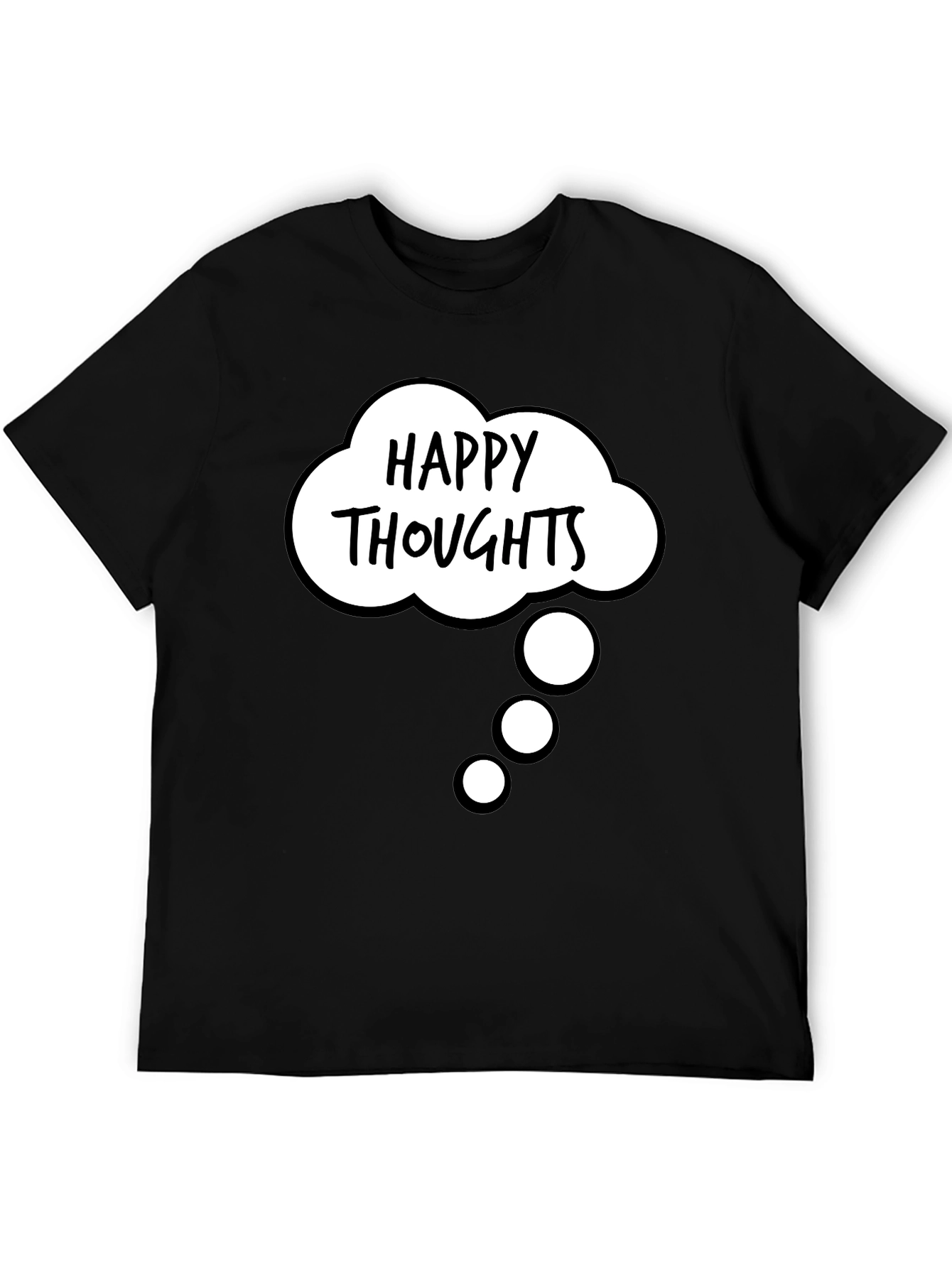 Black Happy Thoughts Graphic T-Shirt view 5
