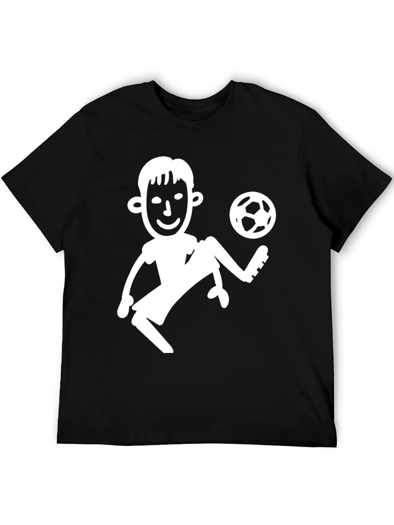 Black Soccer Player Graphic Tee - Black Cotton T-Shirt view 5