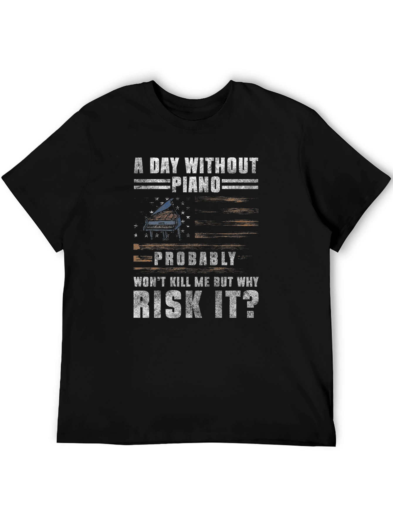 Black A Day Without Piano T-Shirt view 5