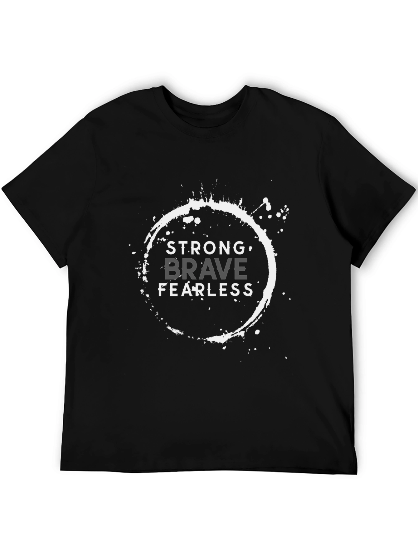 Black Strong Brave Fearless Graphic T-Shirt view 5
