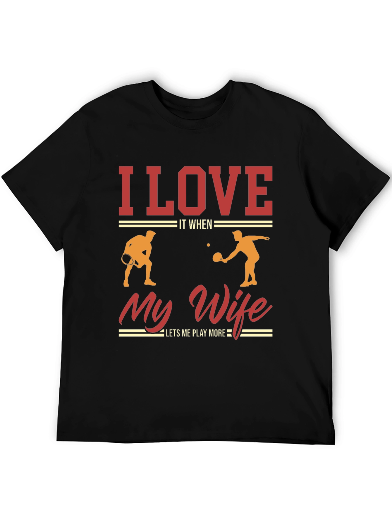 Black I Love It When My Wife Lets Me Play More Pickleball T-Shirt view 5