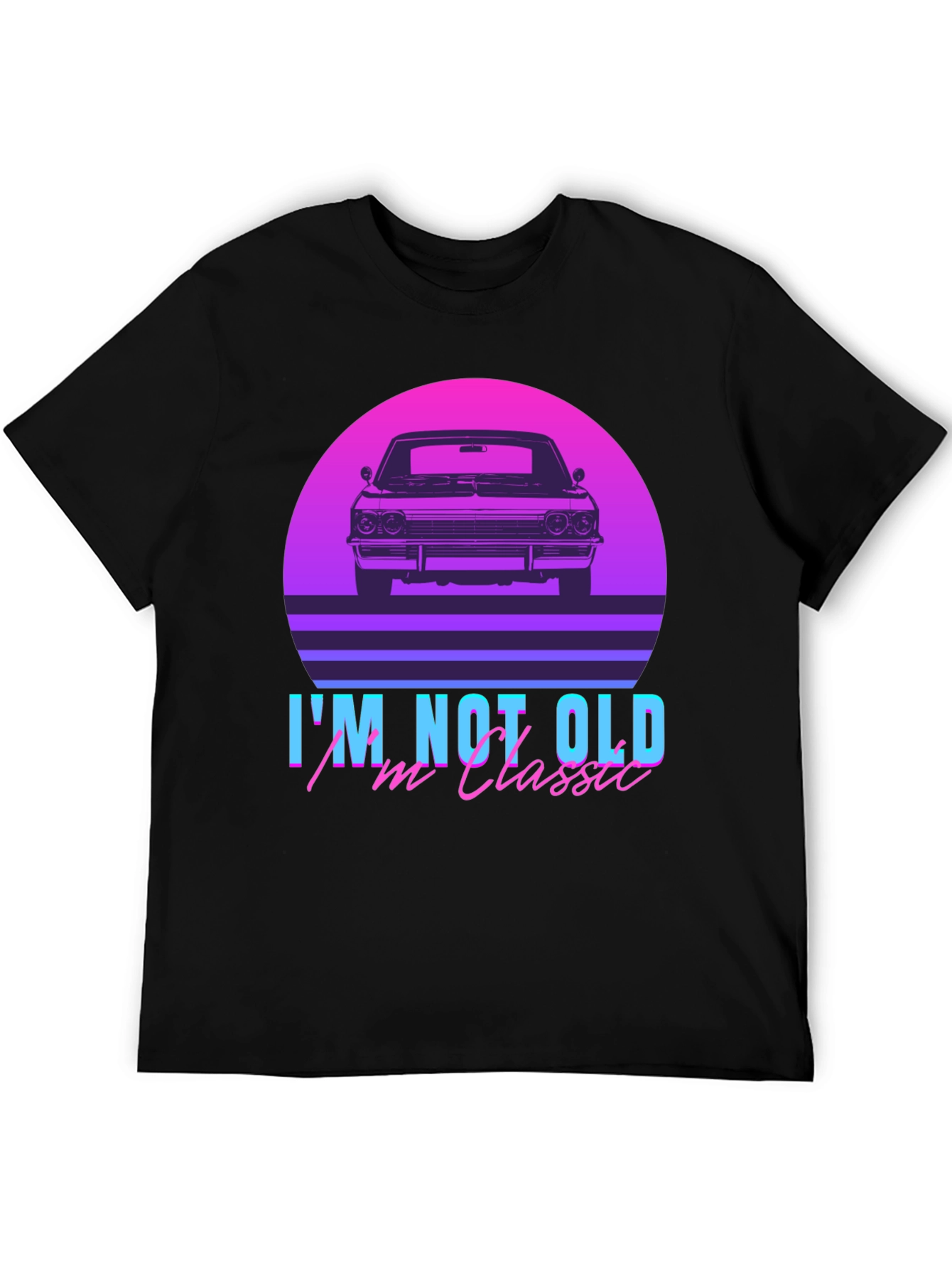Black Classic Car Retro T-Shirt - I'm Not Old, I'm Classic view 5