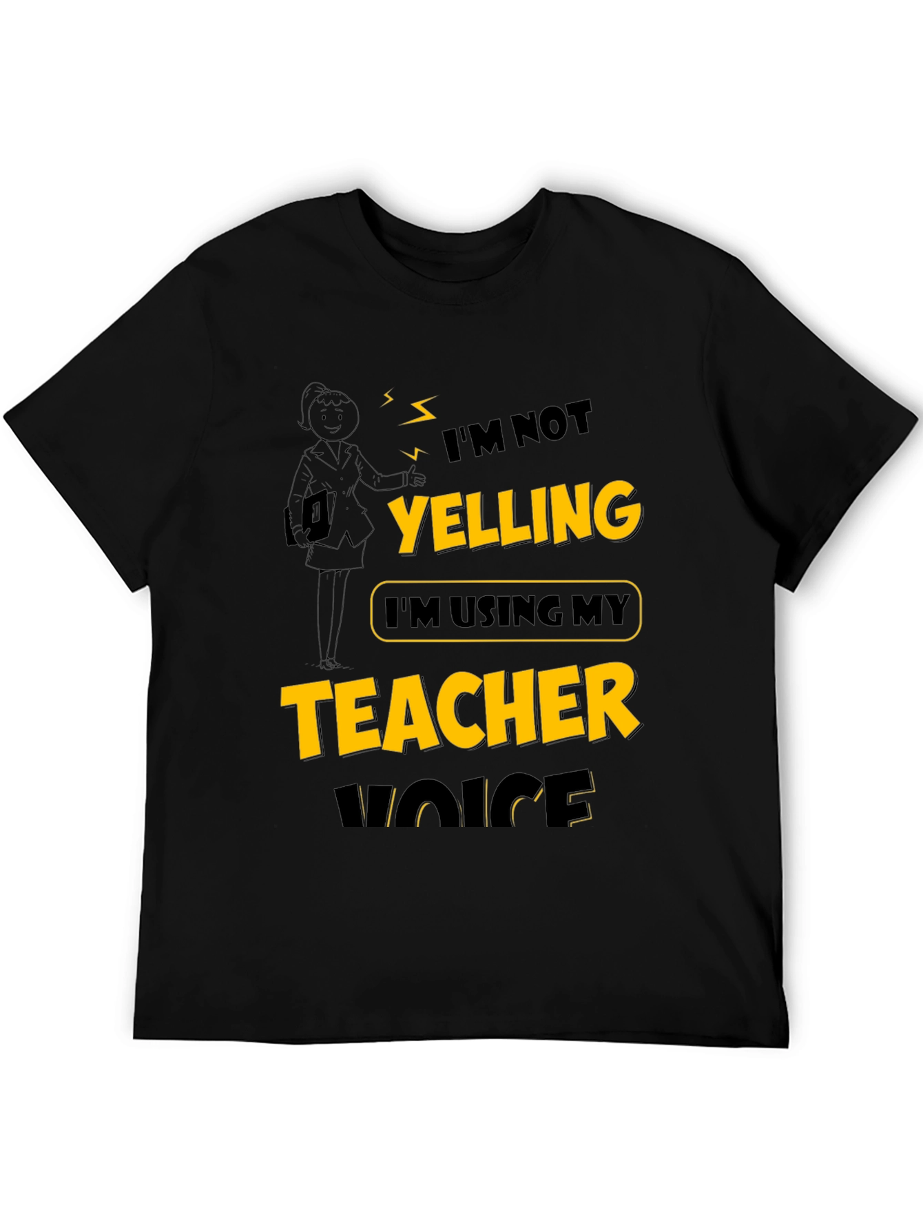 Black Teacher Voice T-Shirt: Funny Novelty Tee view 5