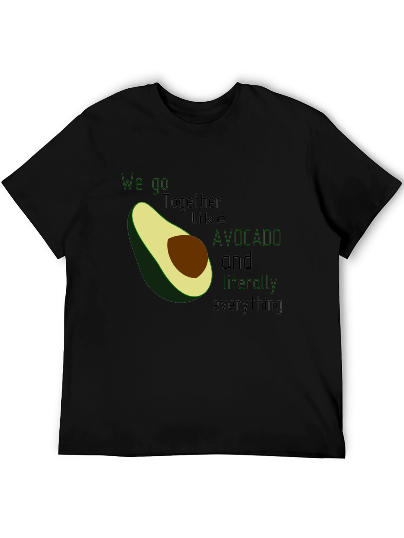 Black Avocado Love Graphic Tee - We Go Together Like Avocado and Everything view 5