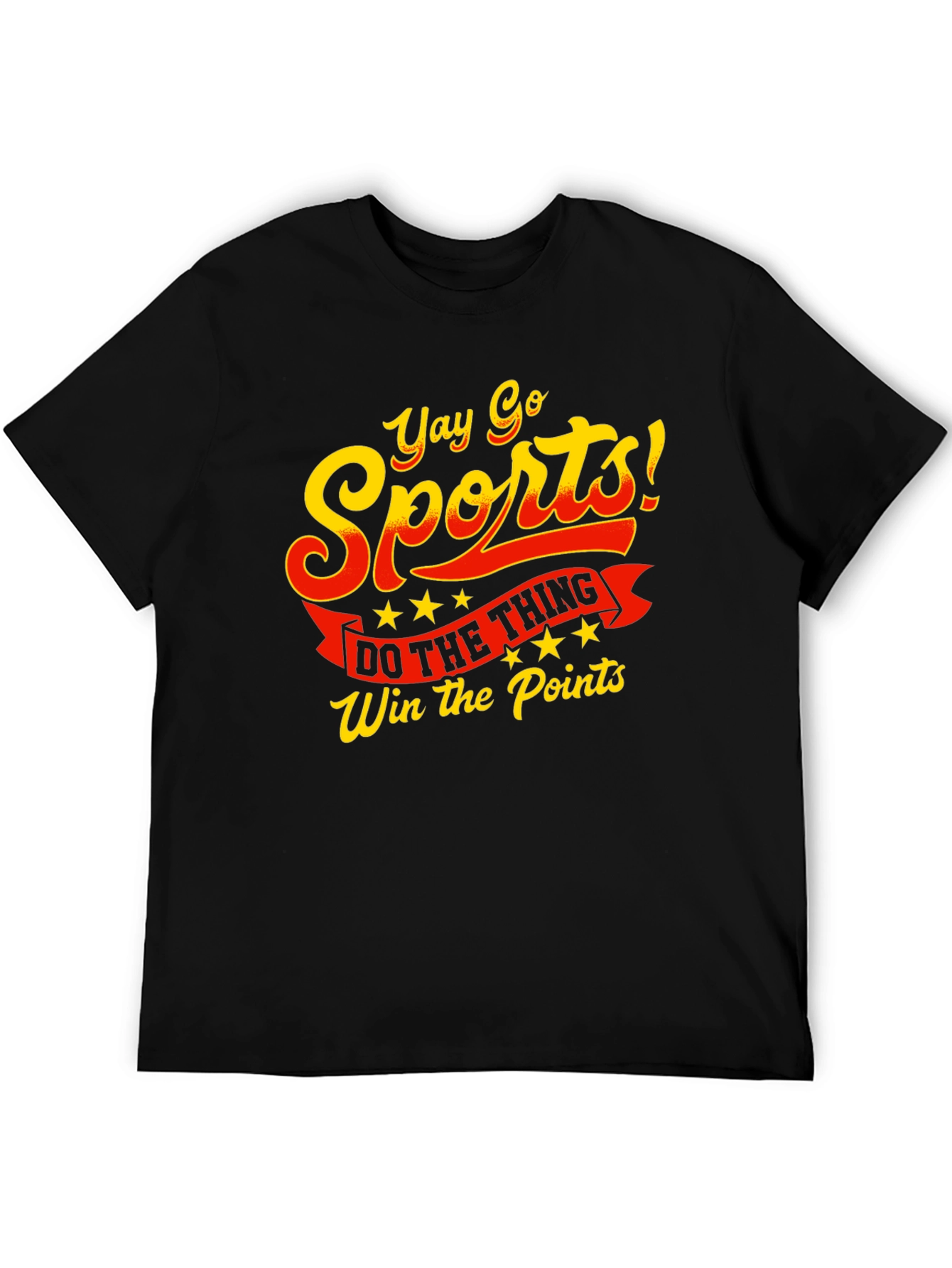 Black Yay Go Sports! T-Shirt - Win the Points Funny Tee view 5