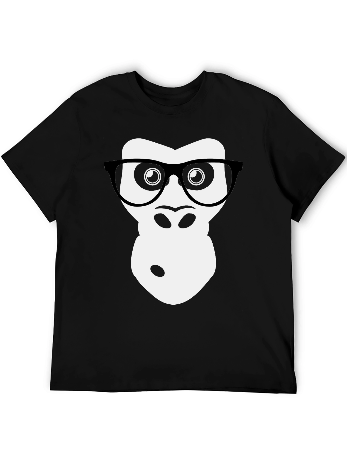 Black Nerdy Gorilla Graphic T-Shirt - Black view 5