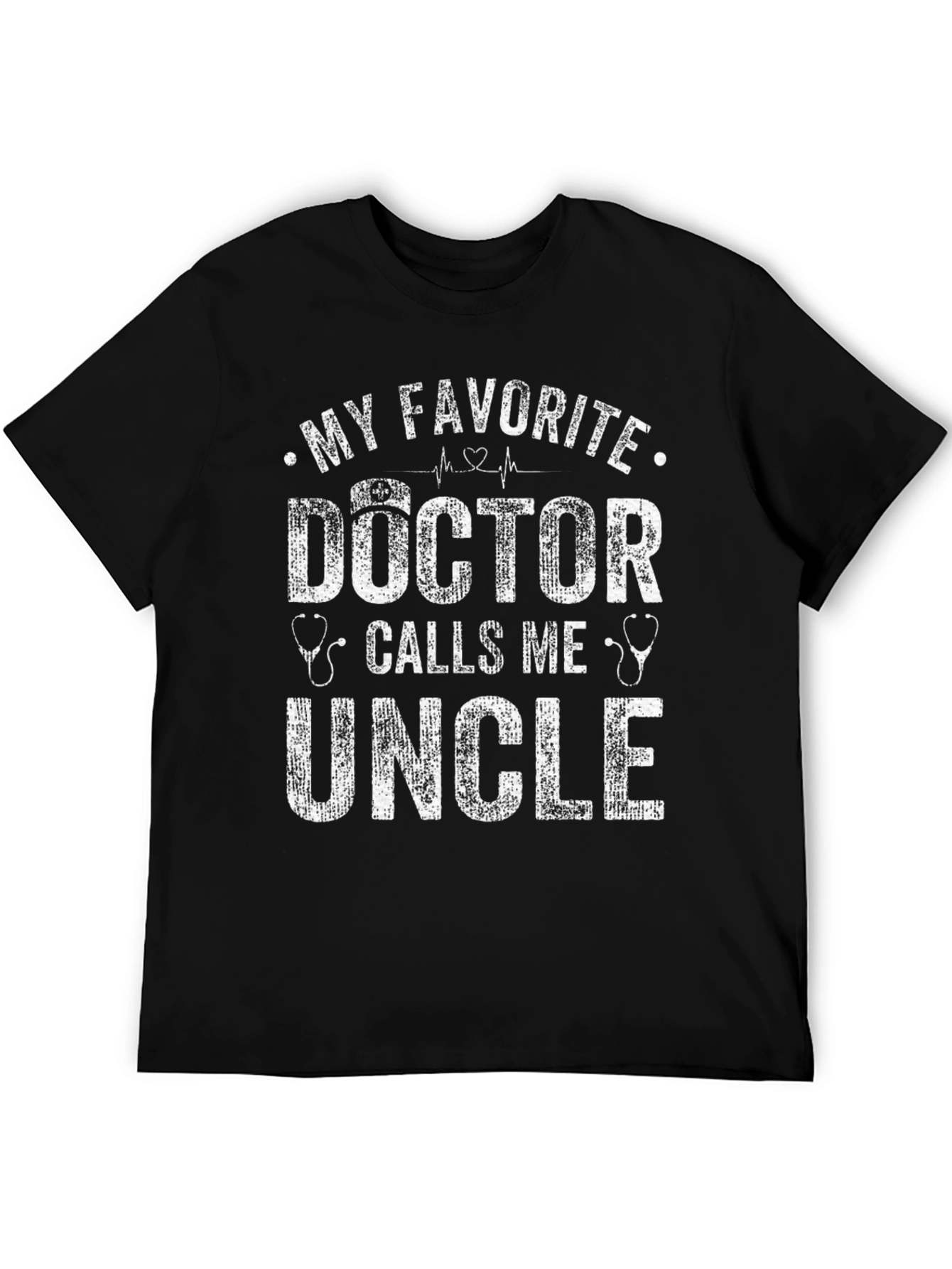 Black My Favorite Doctor Calls Me Uncle T-Shirt view 5