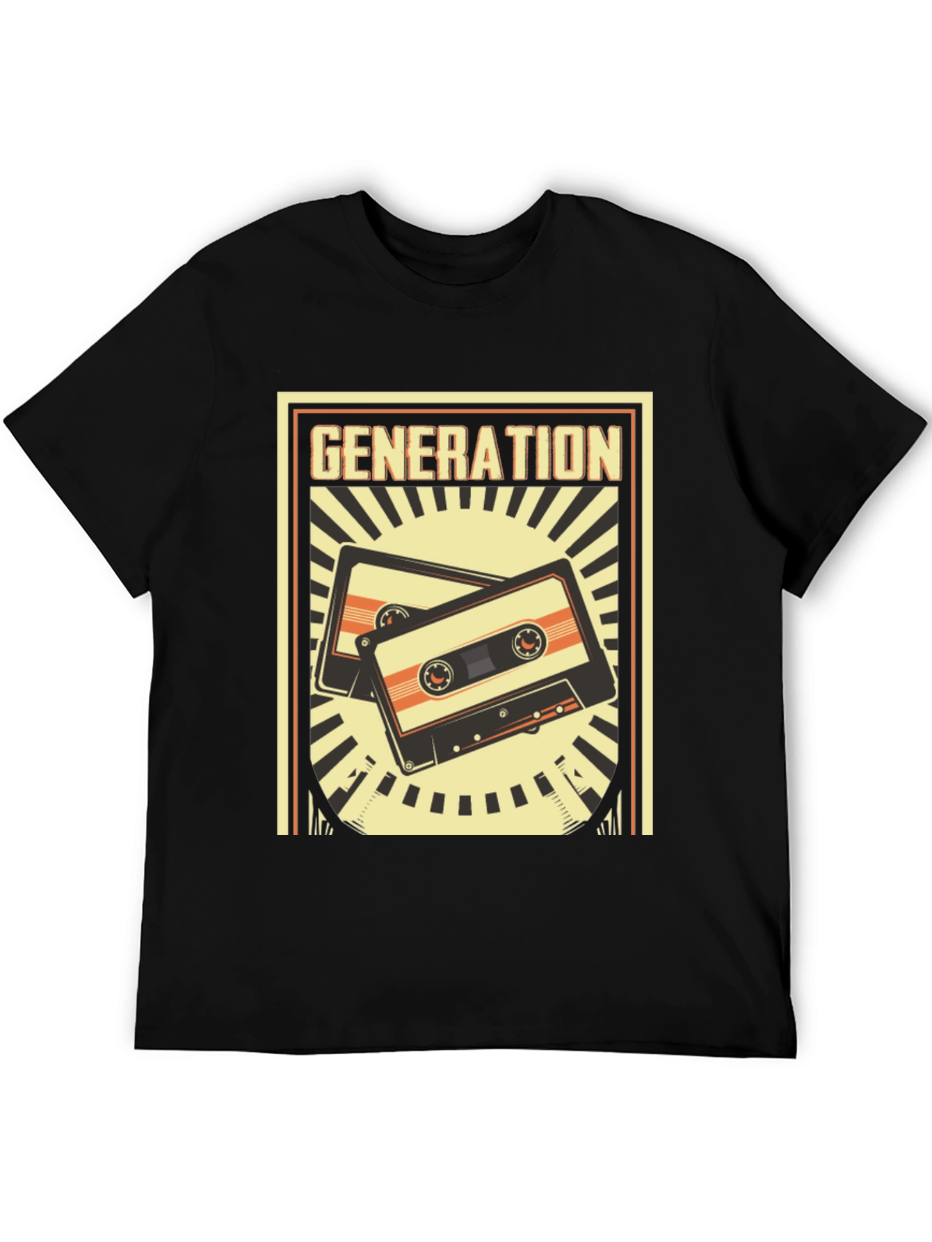 Black Retro Generation Cassette Tape Graphic Tee view 5