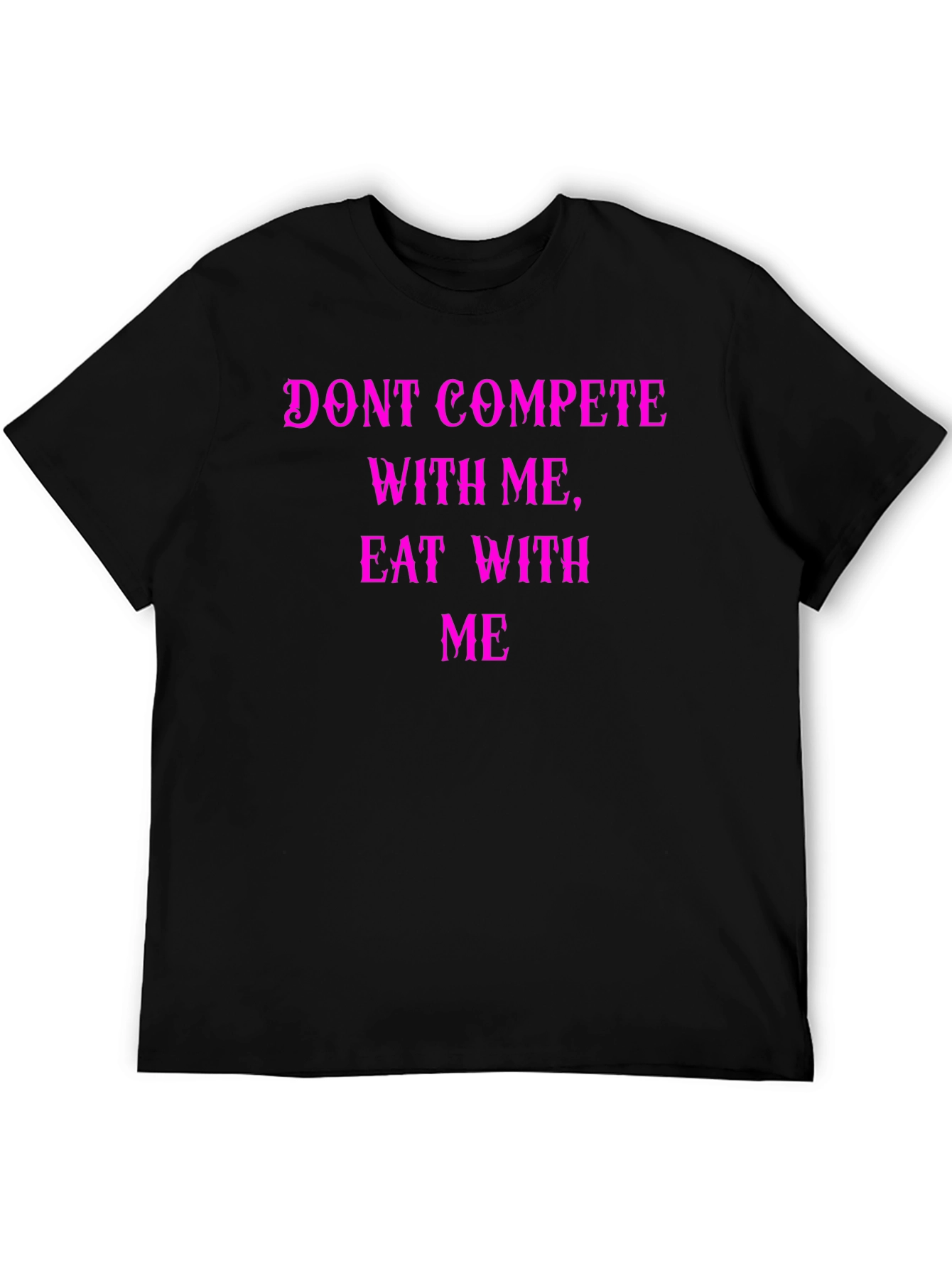 Black Funny Eat With Me Graphic Tee view 5