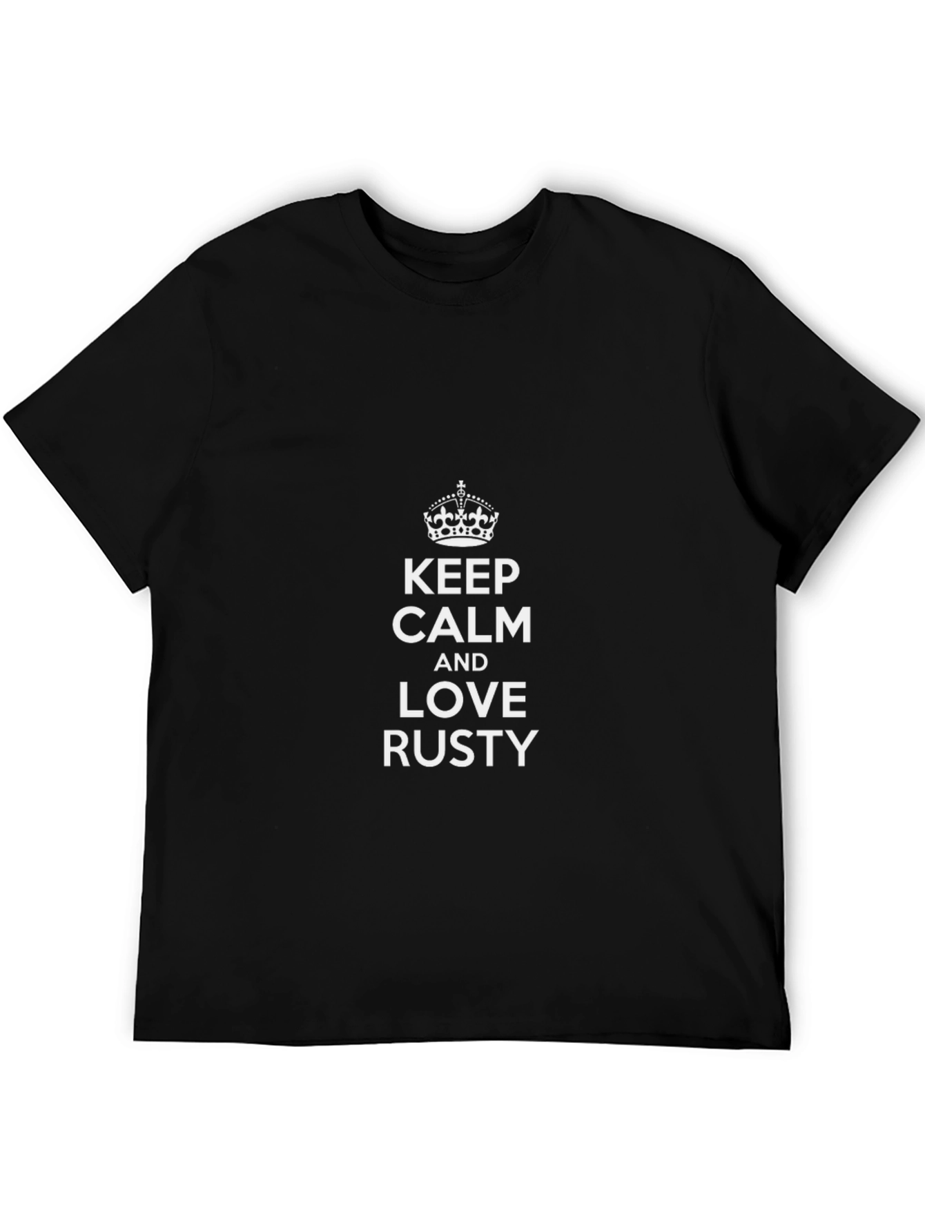 Black Keep Calm & Love Rusty T-Shirt view 5
