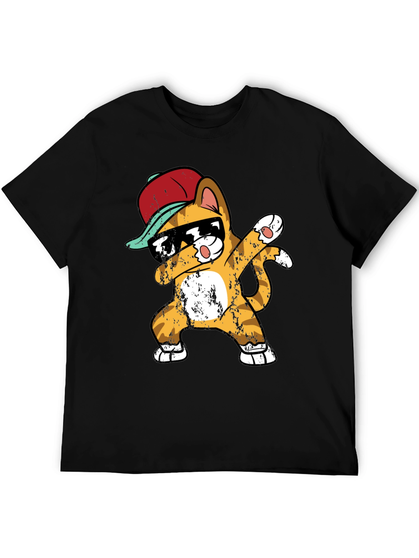 Black Cool Cat Dabbing T-Shirt view 5