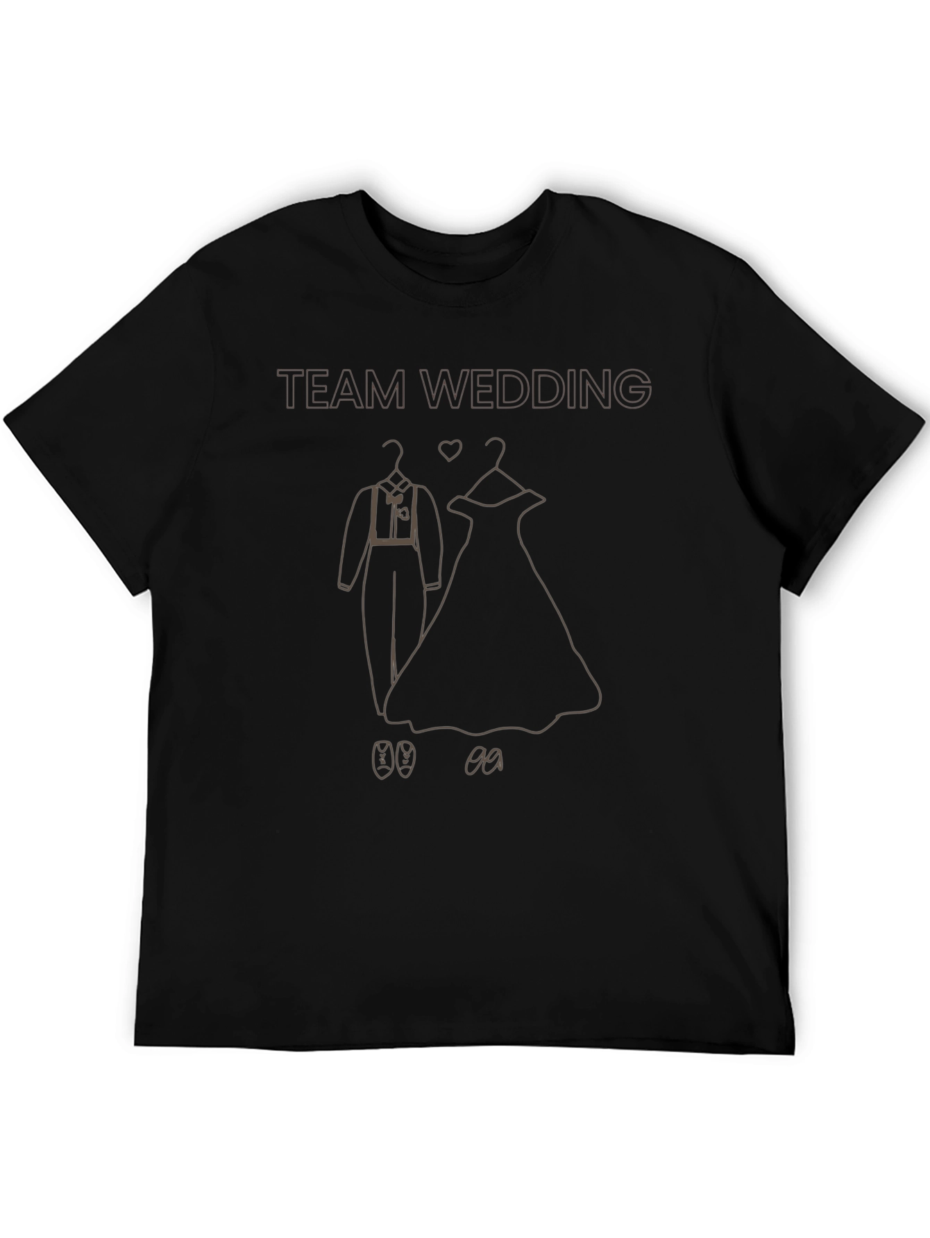 Black Team Wedding T-Shirt - Bride & Groom Outfit Design view 5