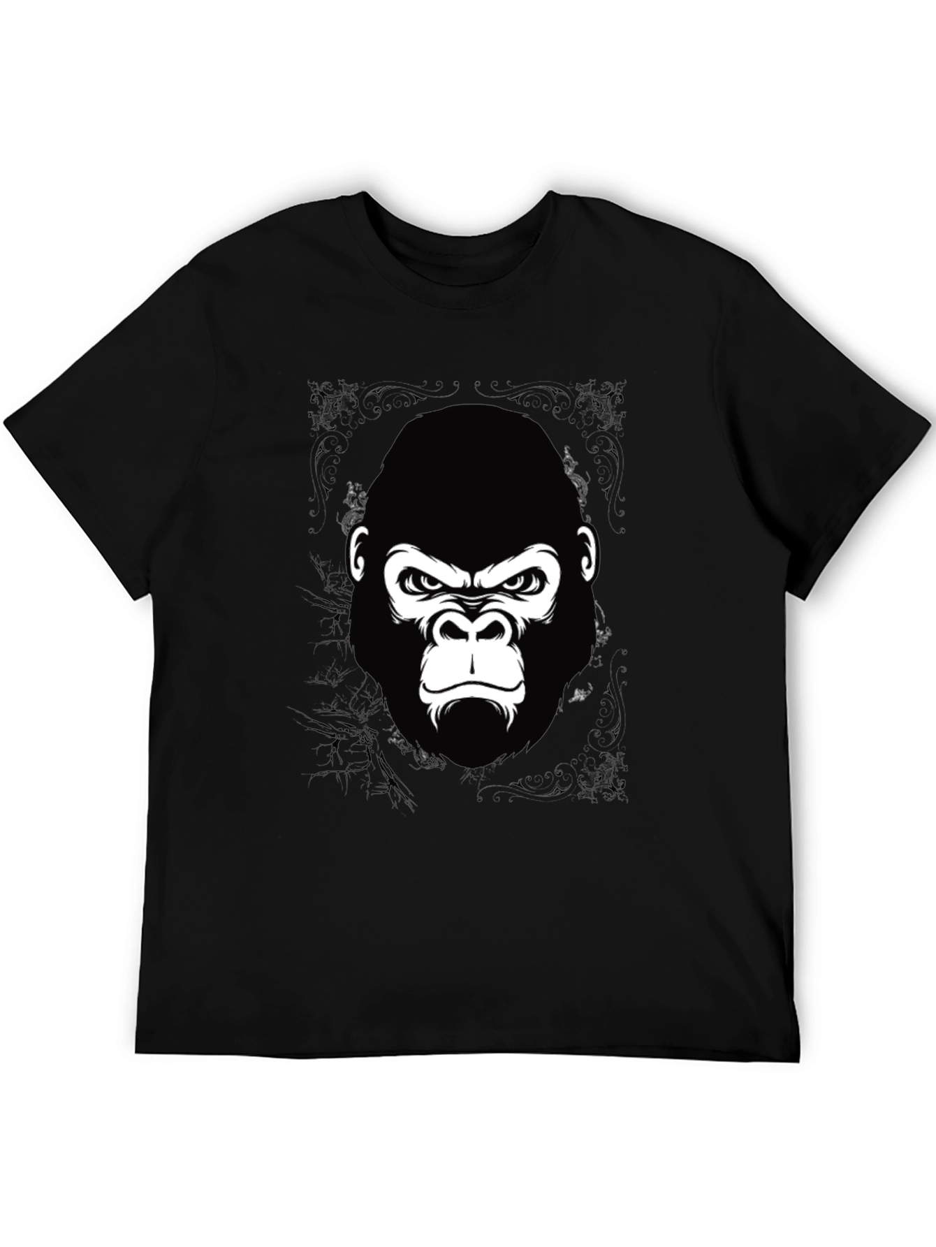 Black Gorilla Graphic Print Black T-Shirt for Men view 5