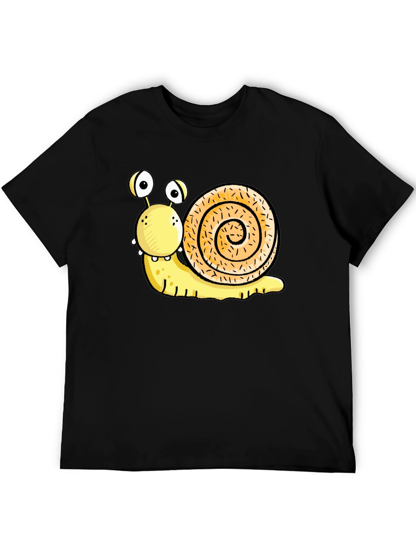 Black Funny Snail Graphic Black T-Shirt view 5