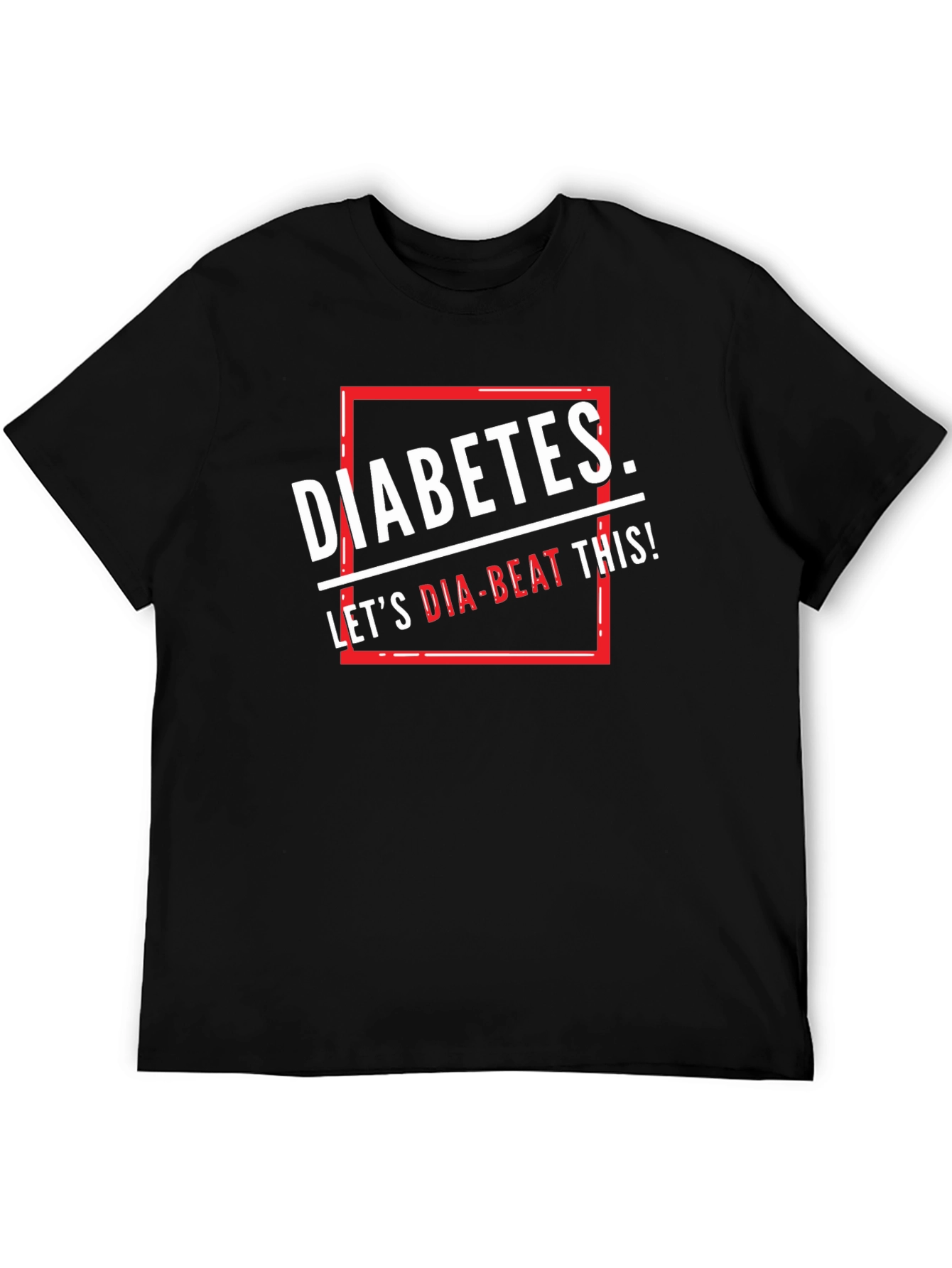 Black Diabetes Let's Dia-Beat This! Graphic T-Shirt view 5