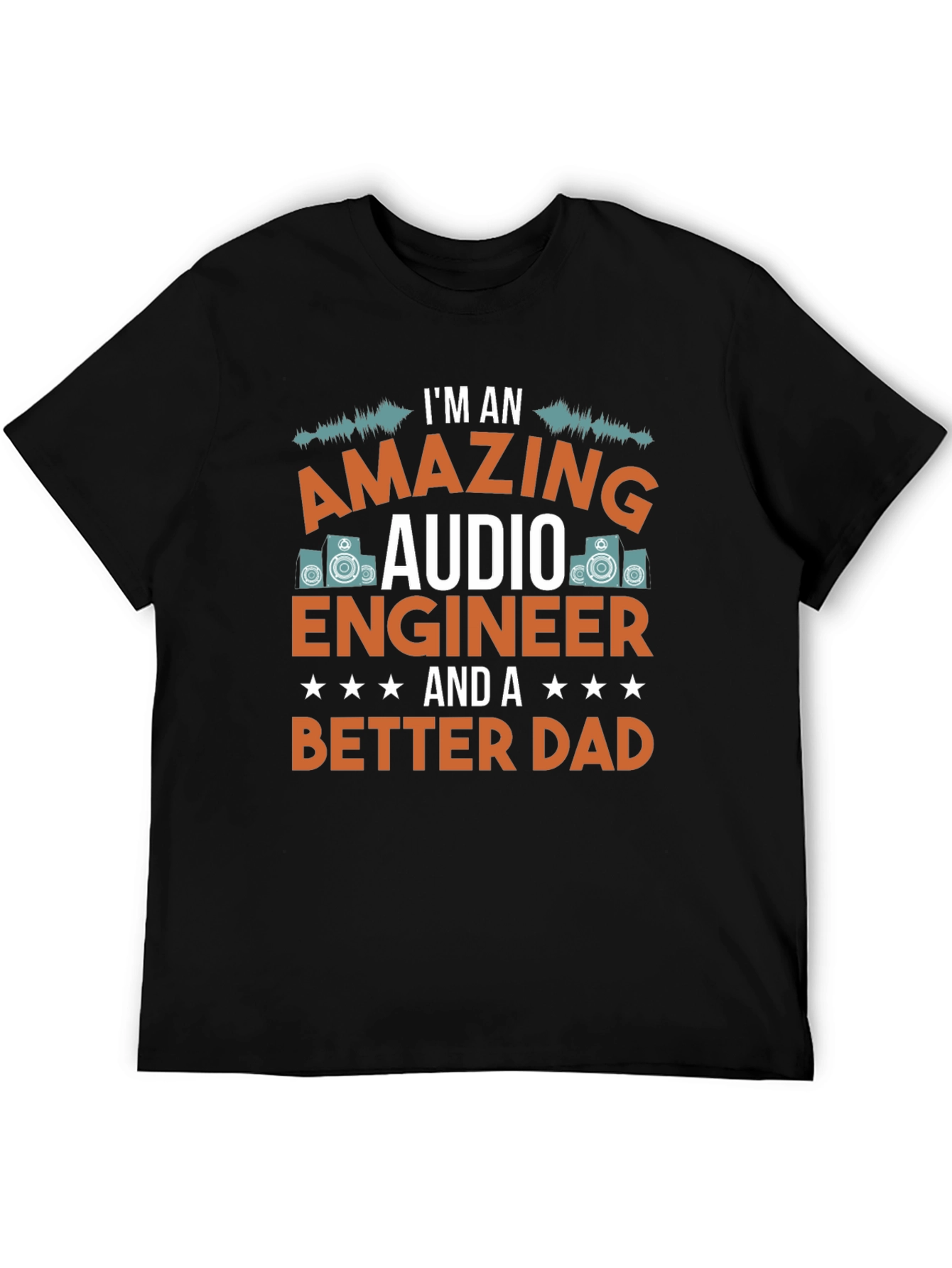 Black Amazing Audio Engineer Dad T-Shirt view 5