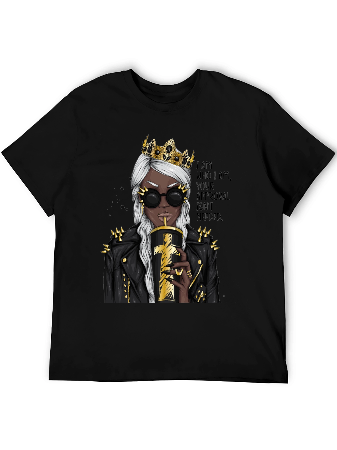 Black Queen Attitude Graphic T-Shirt - Black view 5