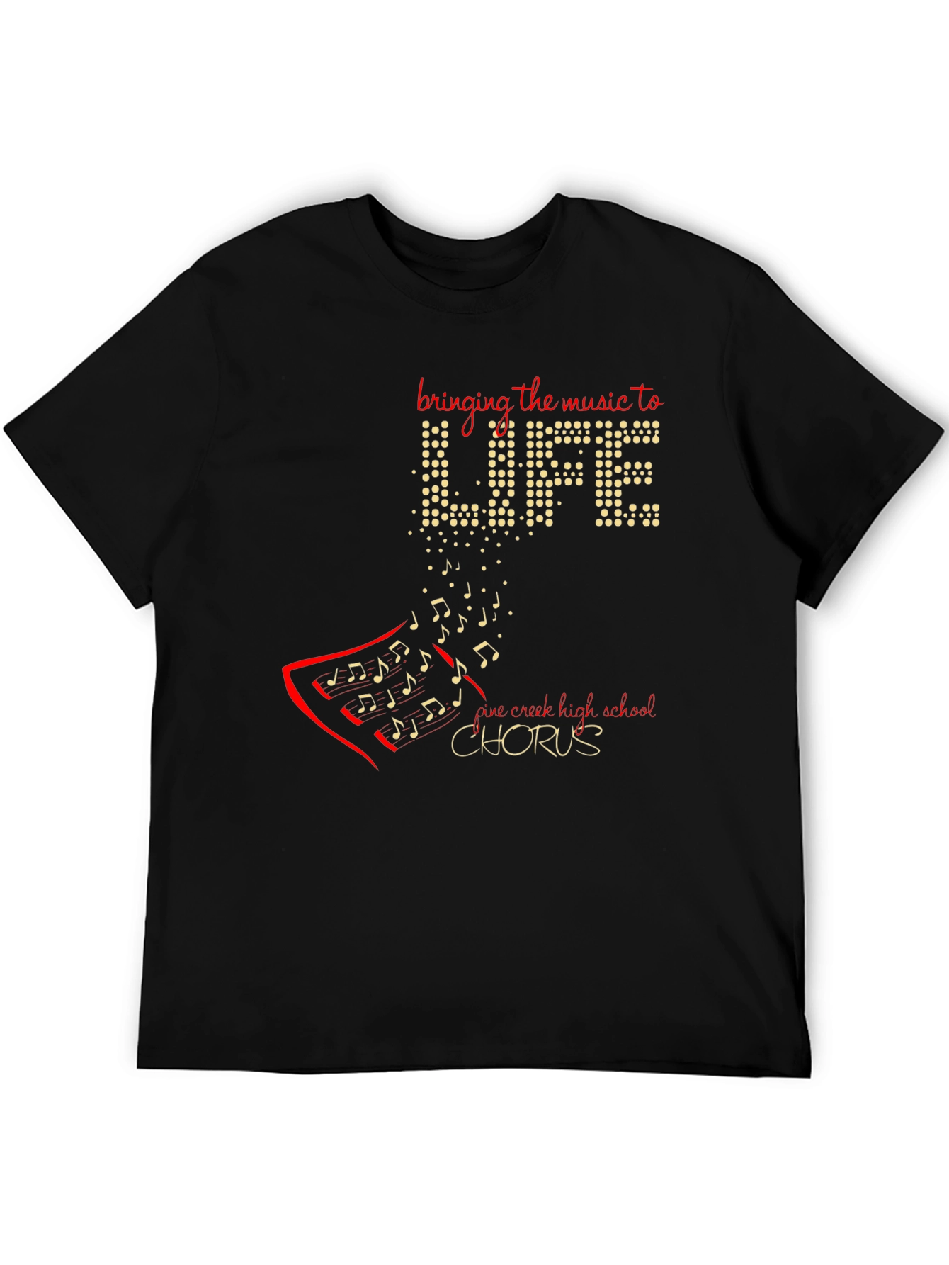 Black Bring The Music To Life Chorus T-Shirt view 5