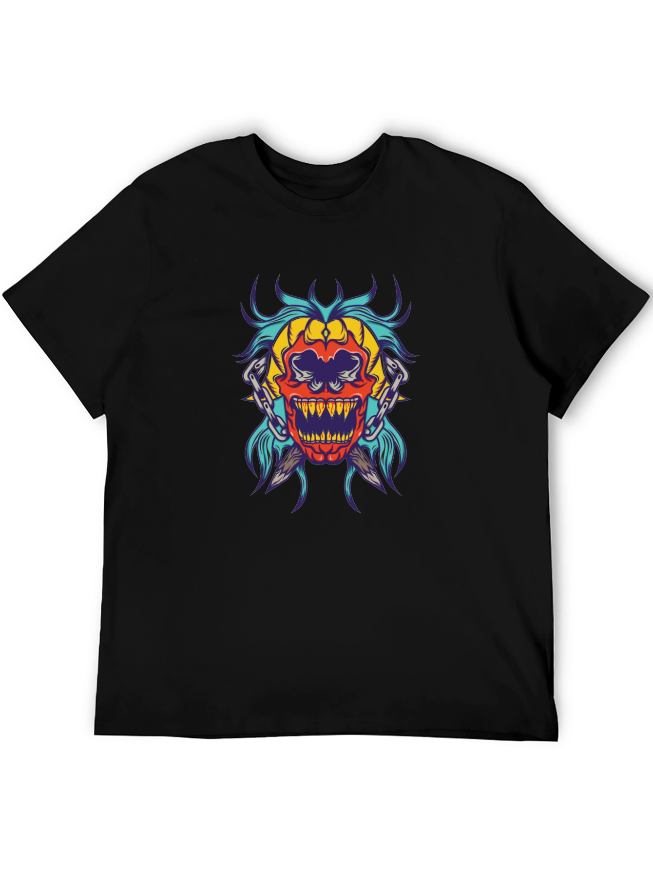 Black Skull Demon Graphic Tee view 5