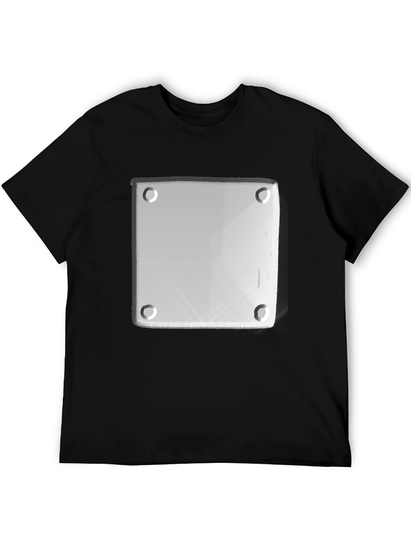 Black Novelty Plate Graphic Tee - Black Casual T-Shirt view 5