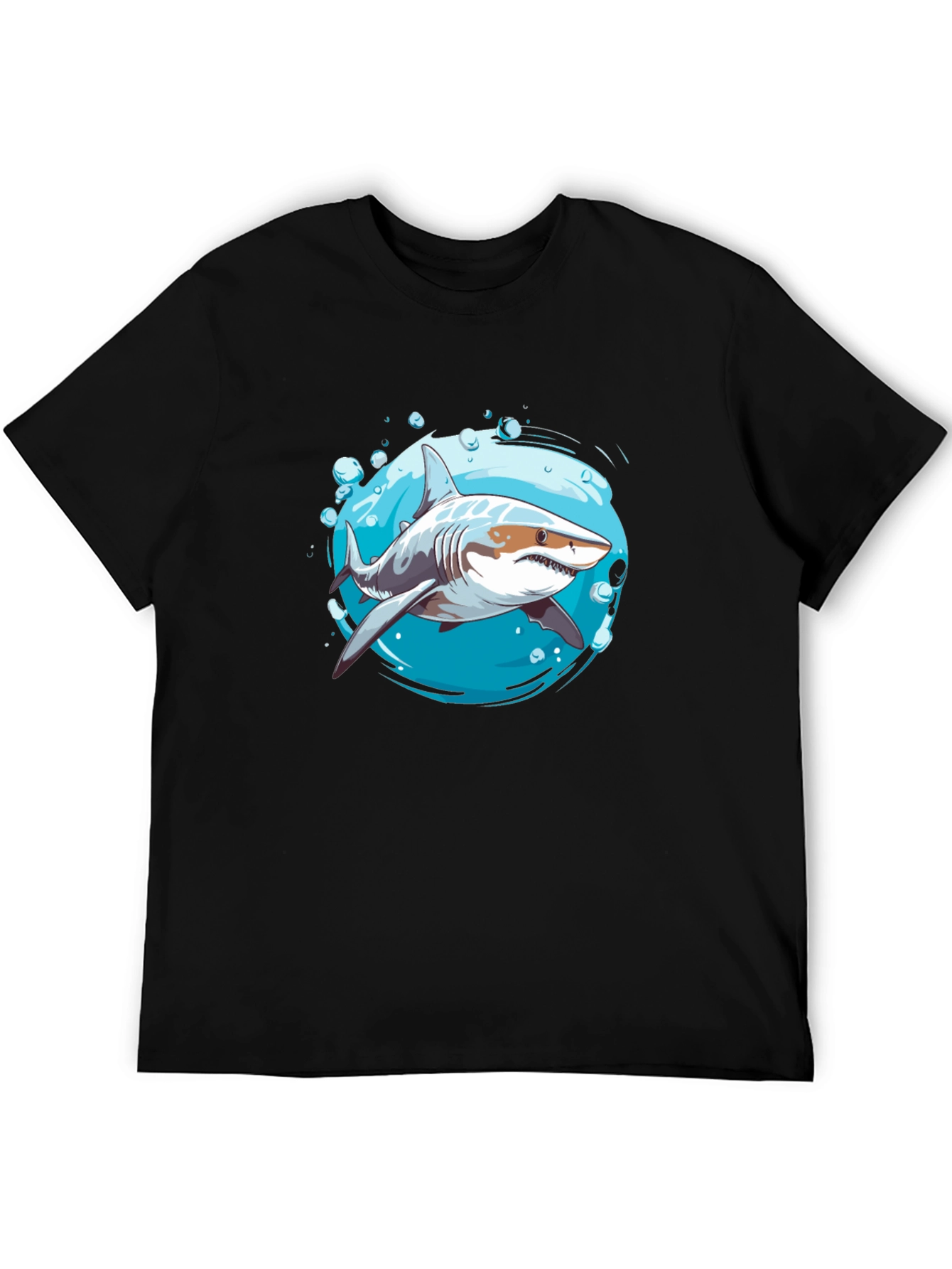 Black Shark Graphic T-Shirt - Ocean Life Design view 5