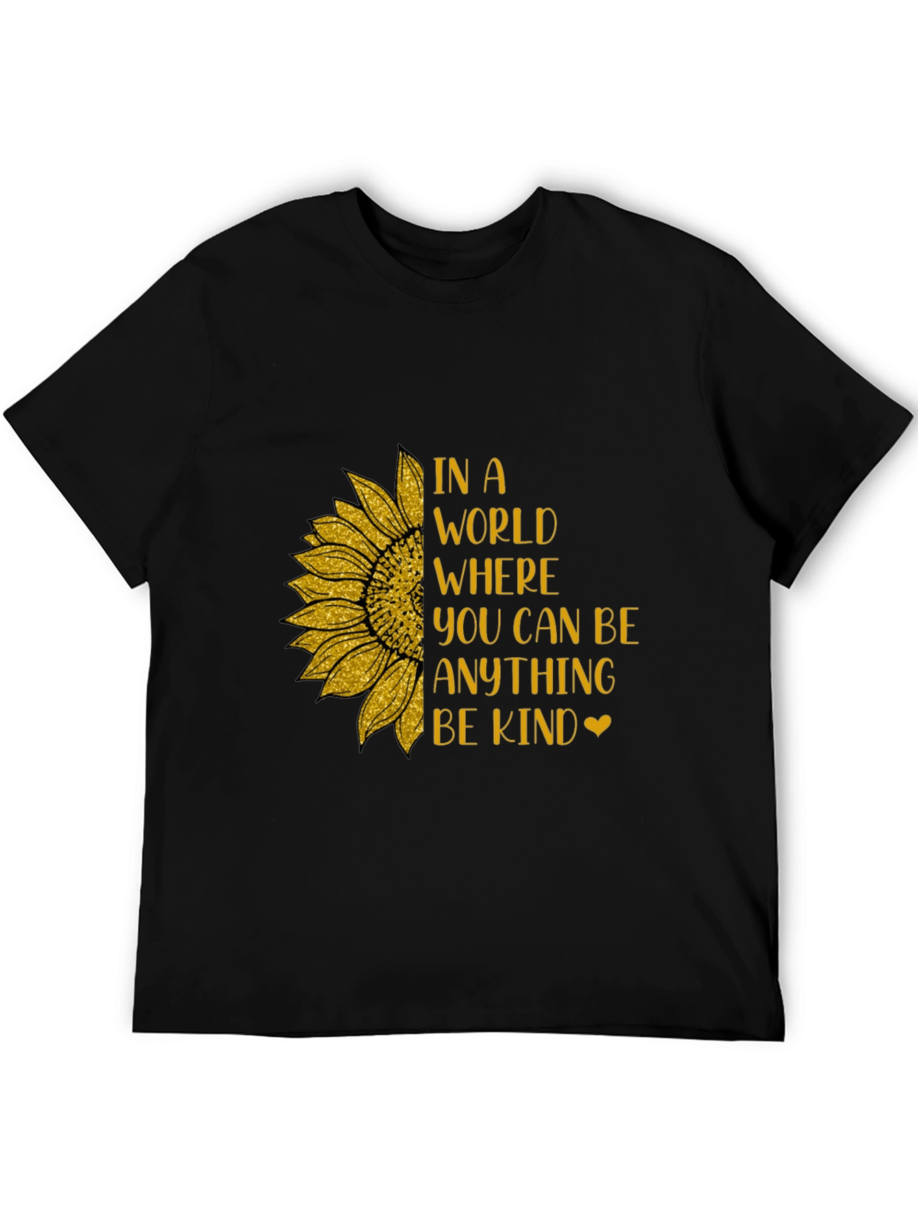 Black Kindness Sunflower Graphic Tee view 5