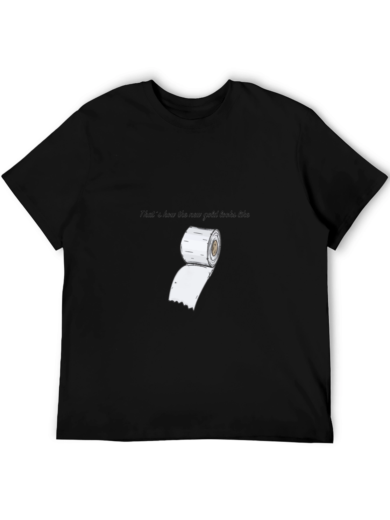 Black Toilet Paper Graphic Tee - "New Gold" Humor T-Shirt view 5