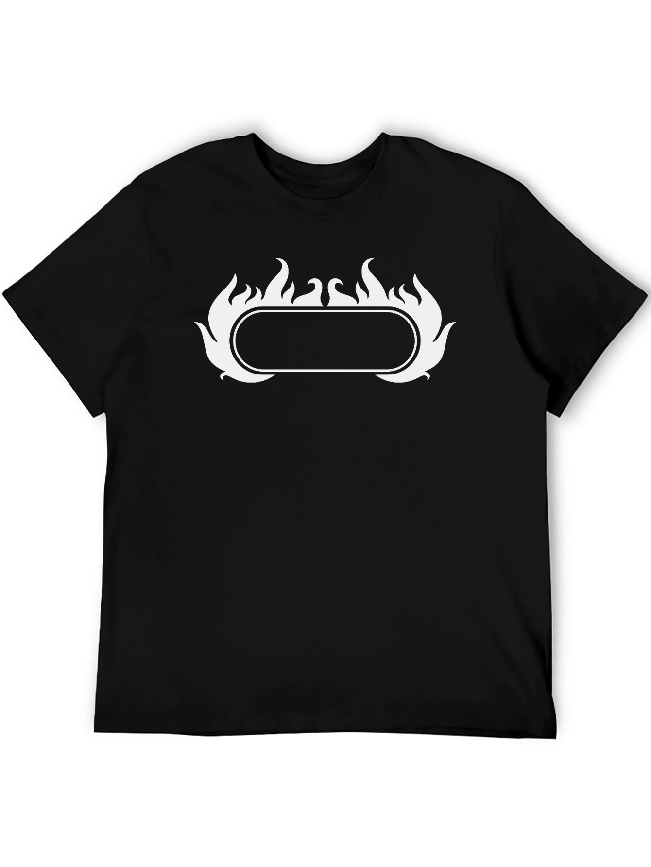 Black Flame Graphic Tee - Black Cotton T-Shirt view 5