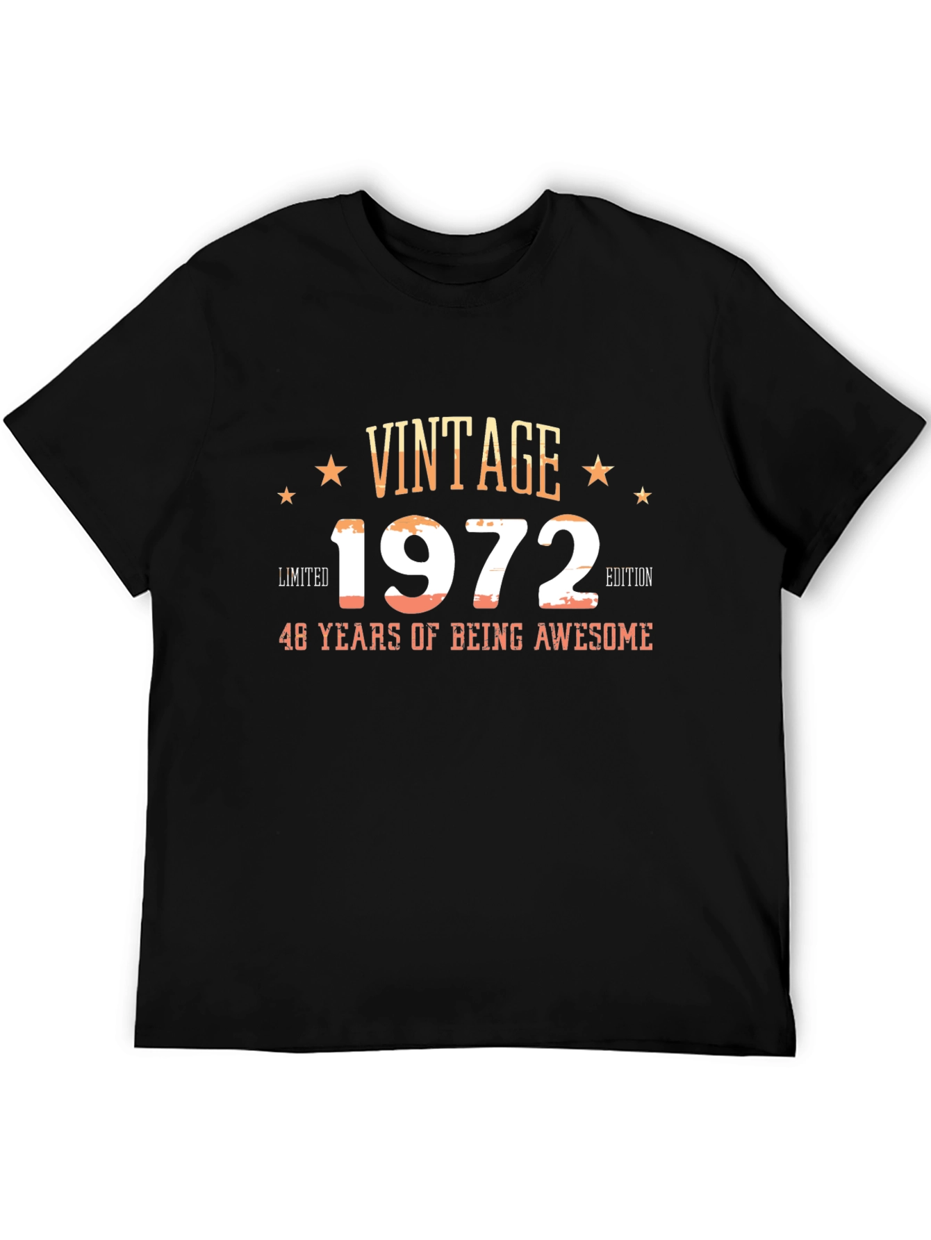 Black Vintage 1972 48 Years of Being Awesome T-Shirt view 5