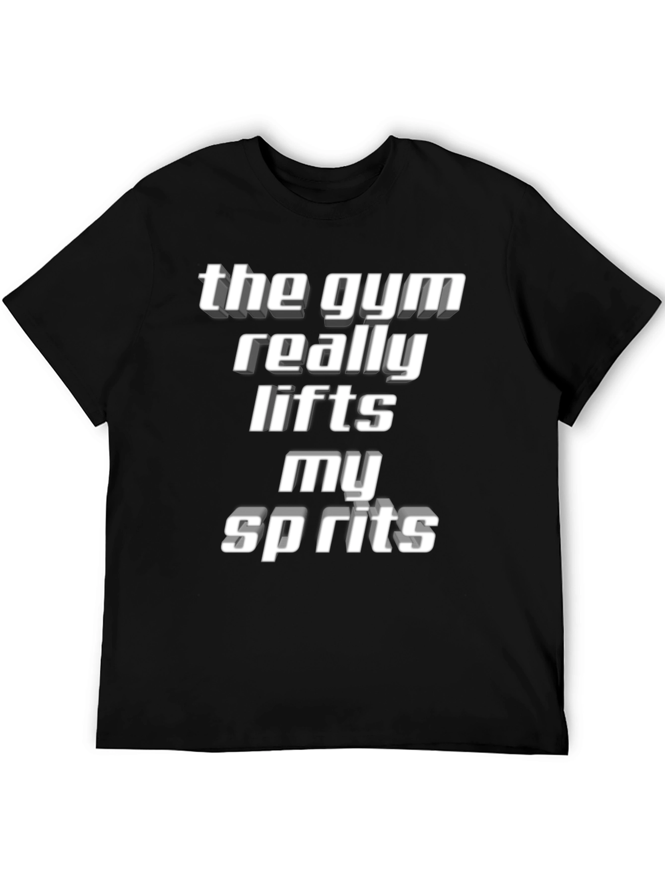 Black Gym Lifts Spirits T-Shirt - Motivation Tee view 5