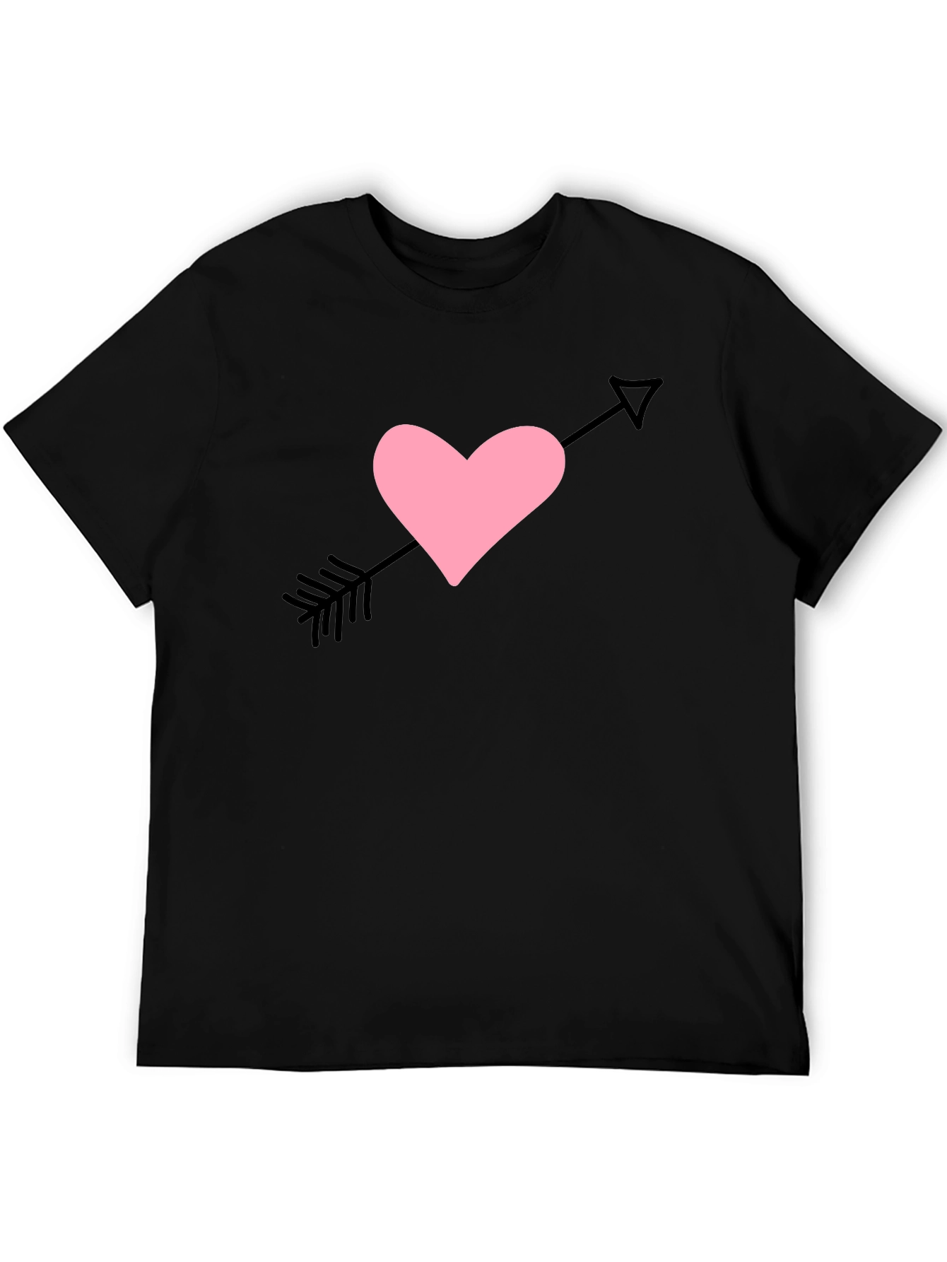 Black Heart Arrow Graphic Tee - Men's Black T-Shirt view 5