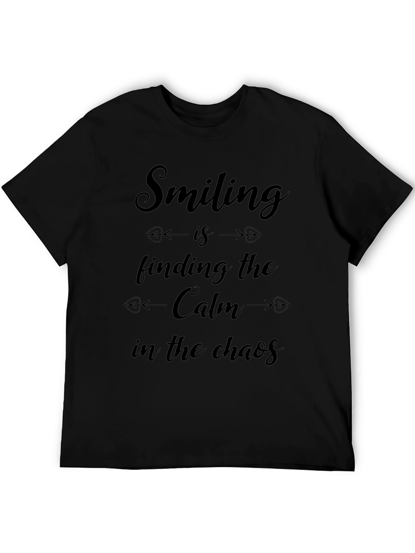 Black Smiling is Finding Calm T-Shirt view 5