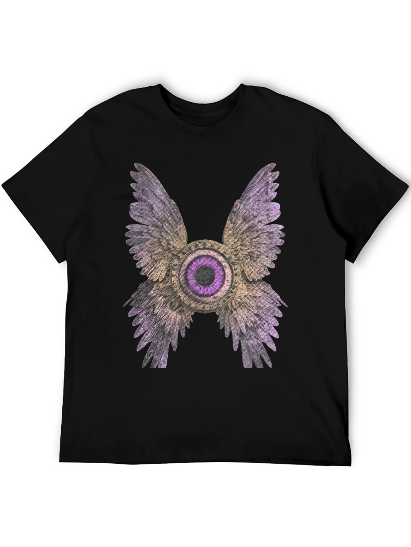 Black Winged Eye Graphic Tee - Bold Statement Shirt view 5