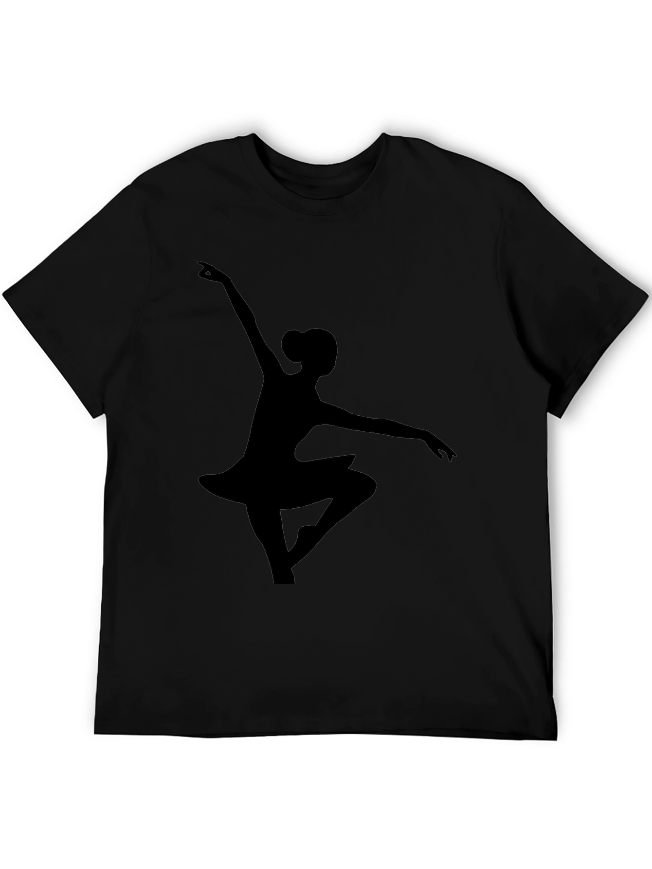 Black Ballerina Silhouette Black T-Shirt view 5