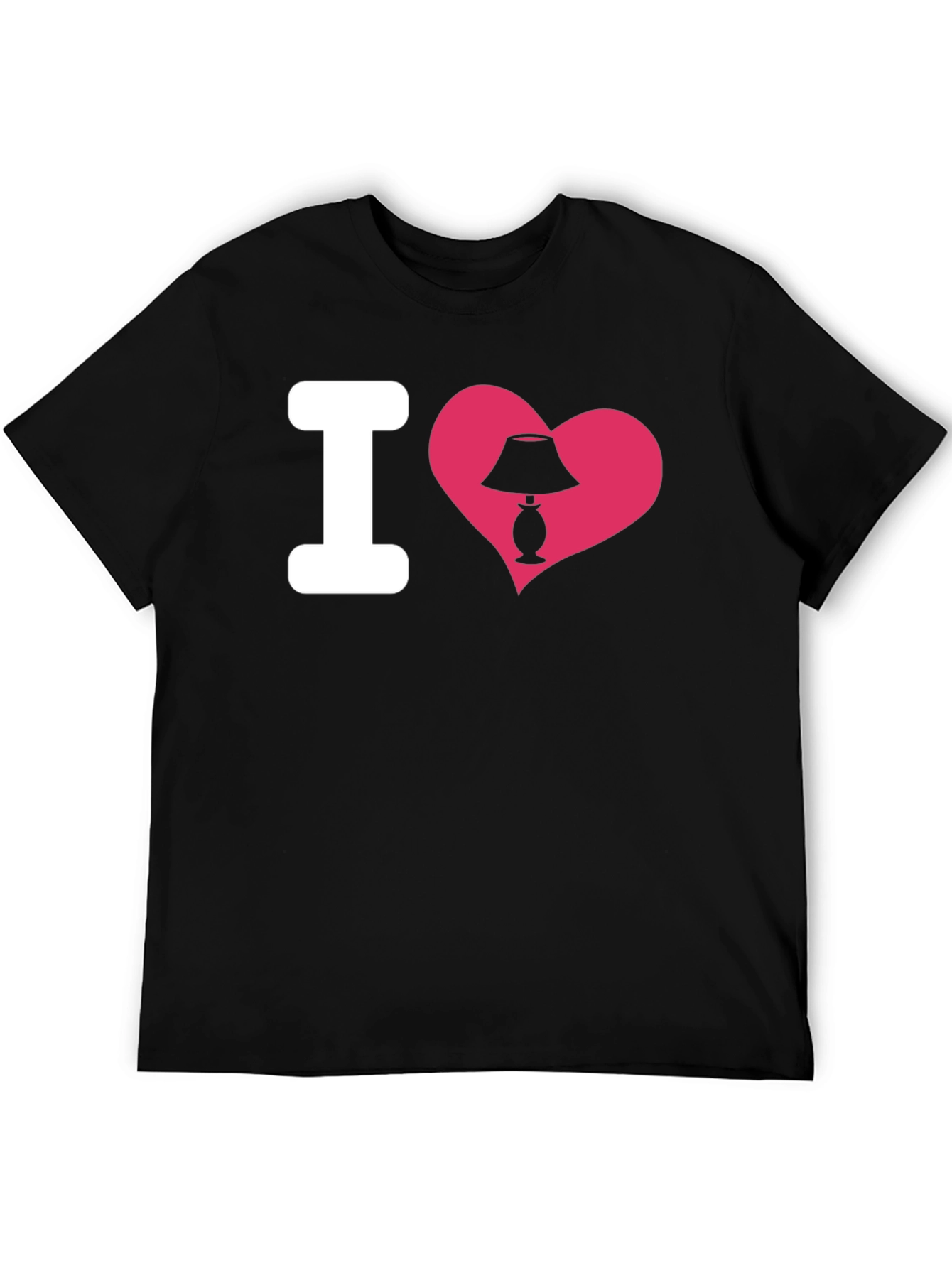 Black I Heart Lamp T-Shirt - Novelty Graphic Tee view 5