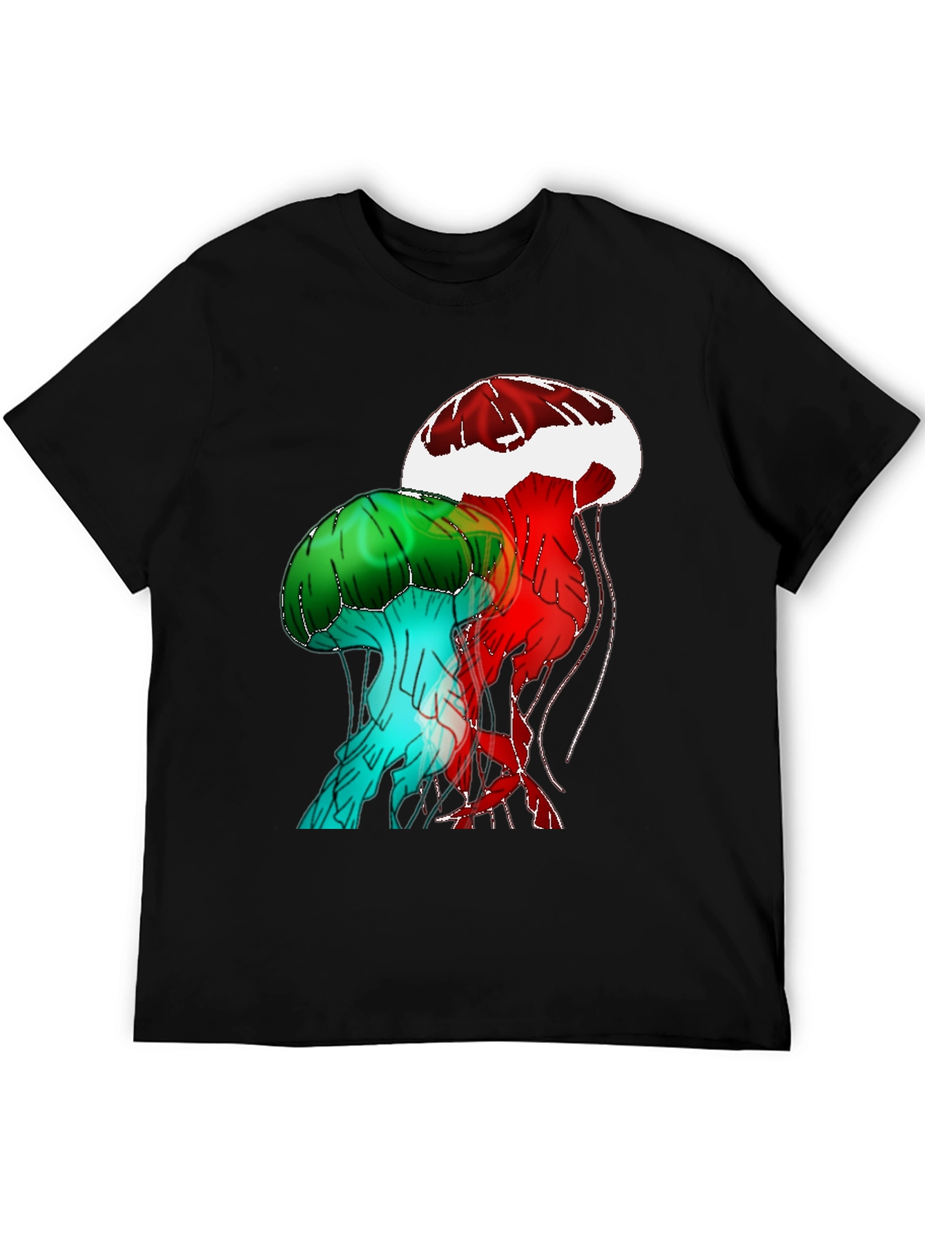 Black Jellyfish Graphic Black T-Shirt view 5
