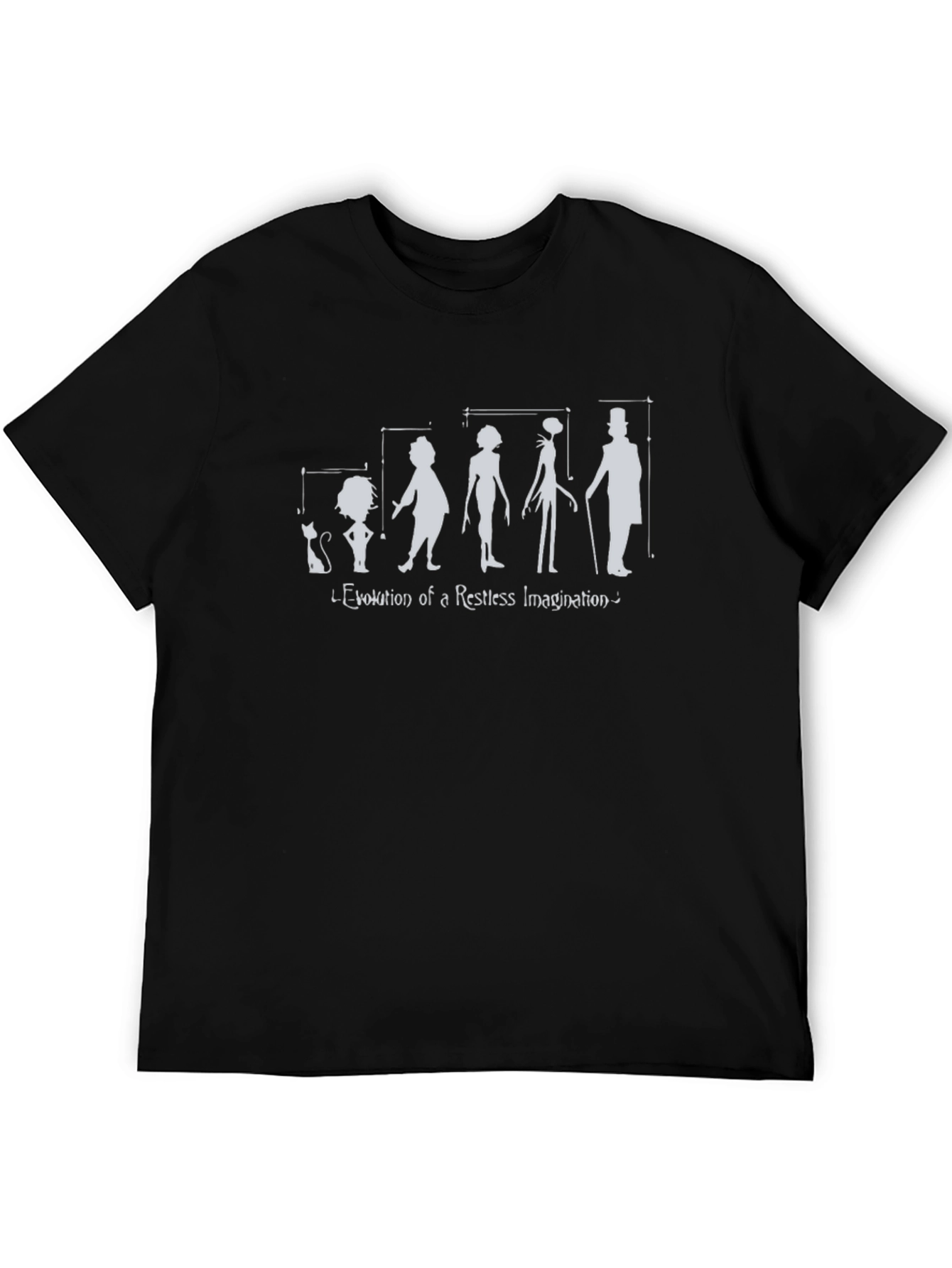 Black Evolution of Imagination Black Graphic T-Shirt view 5