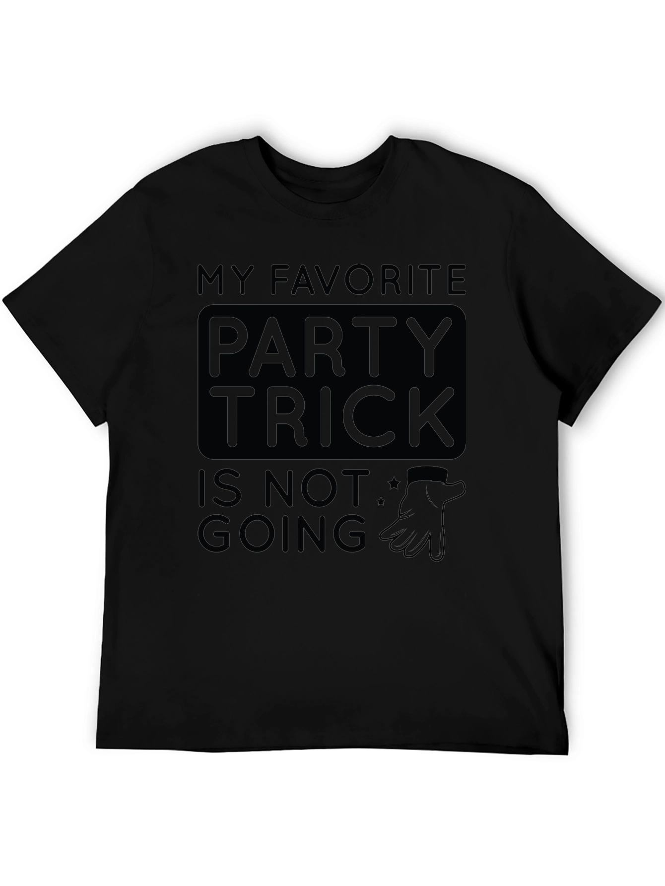 Black My Favorite Party Trick T-Shirt - Introvert Humor view 5