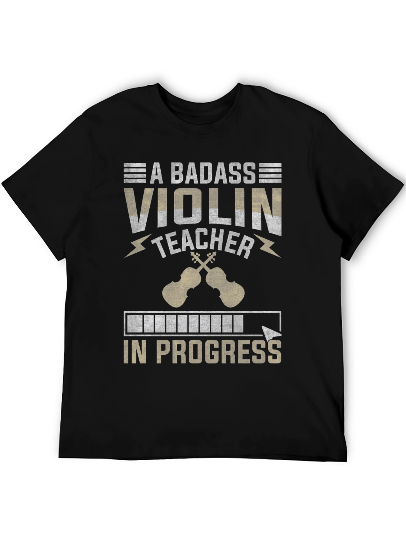 Black Badass Violin Teacher In Progress T-Shirt view 5