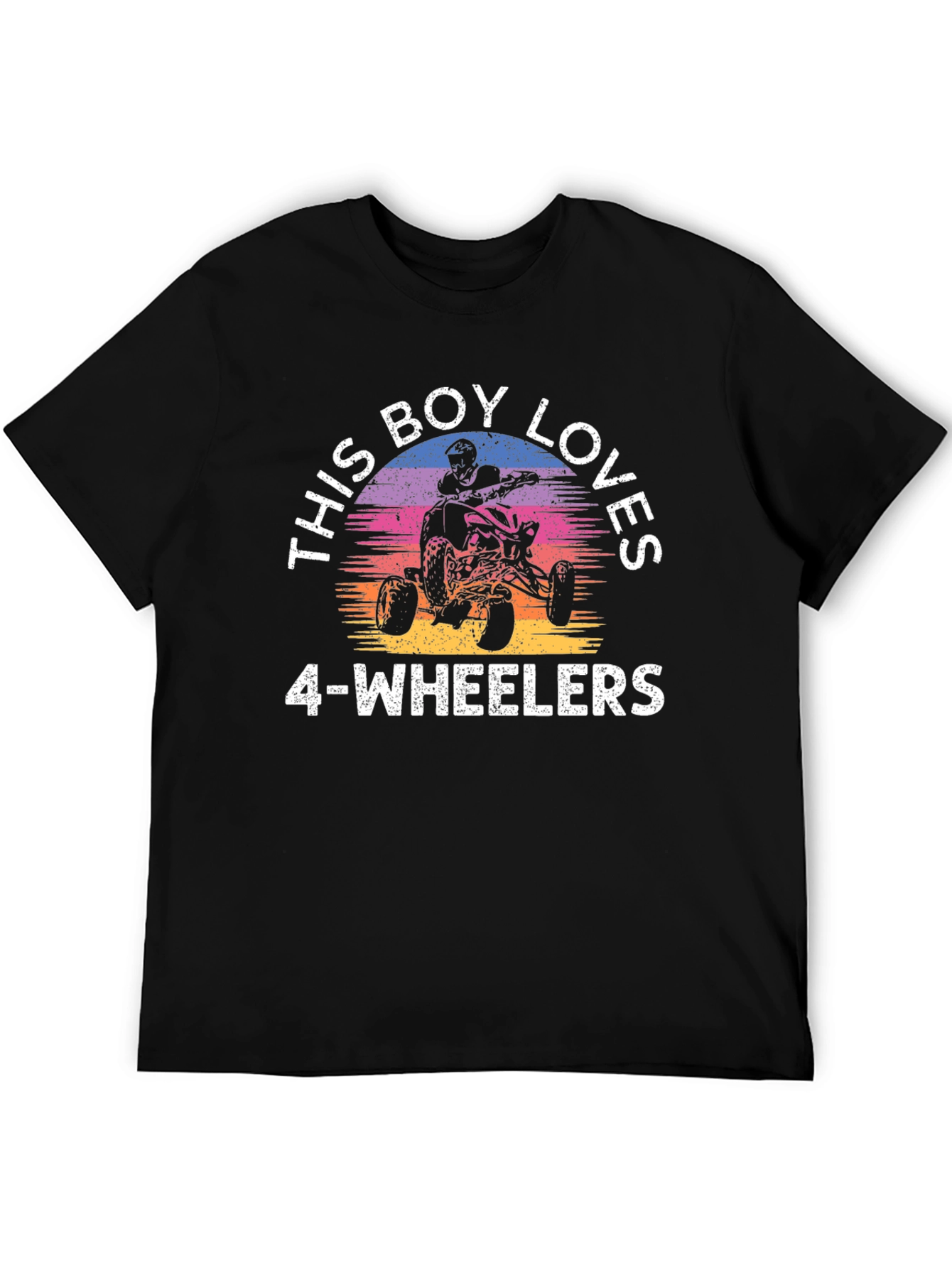 Black Boy Loves 4-Wheelers T-Shirt, Black ATV Rider Tee view 5