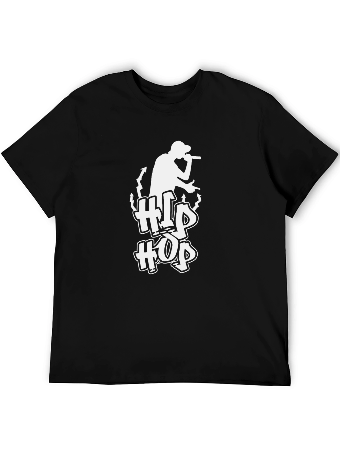 Black Hip Hop Graphic Black T-Shirt view 5
