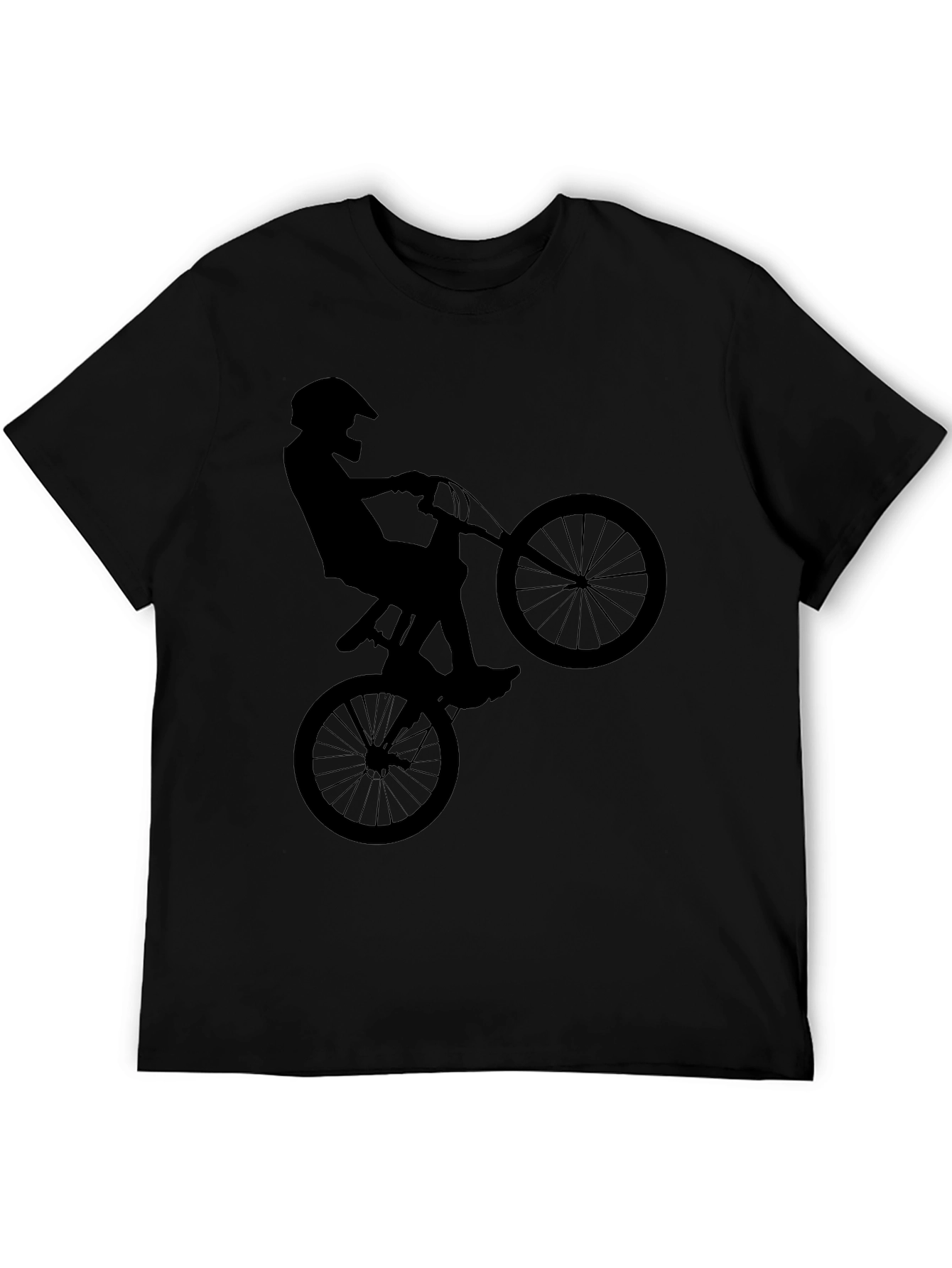 BMX Rider Silhouette Graphic Tee - Black - 5