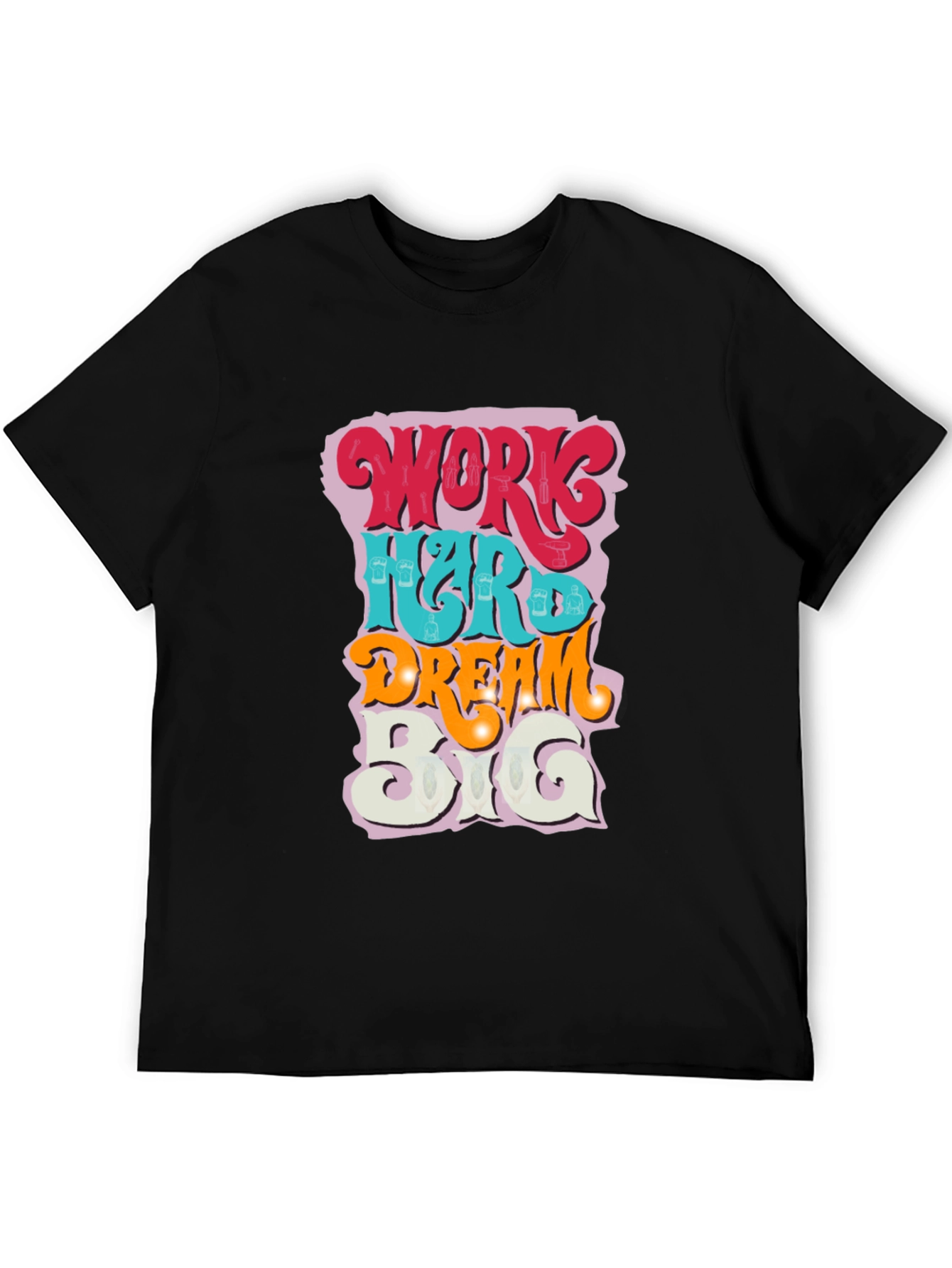 Black Work Hard Dream Big Graphic Tee view 5