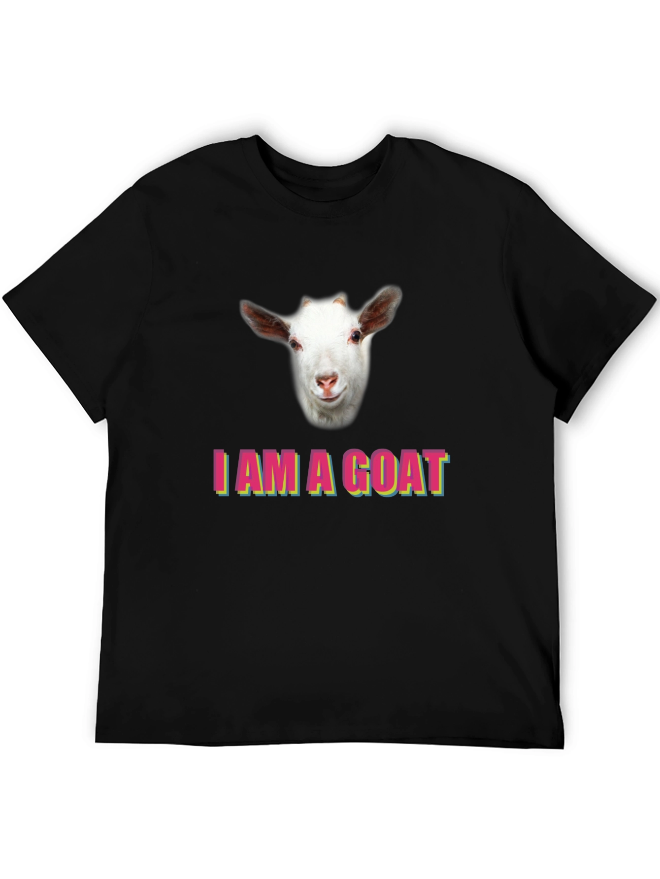 Black I am a Goat T-Shirt, Funny Animal Tee view 5