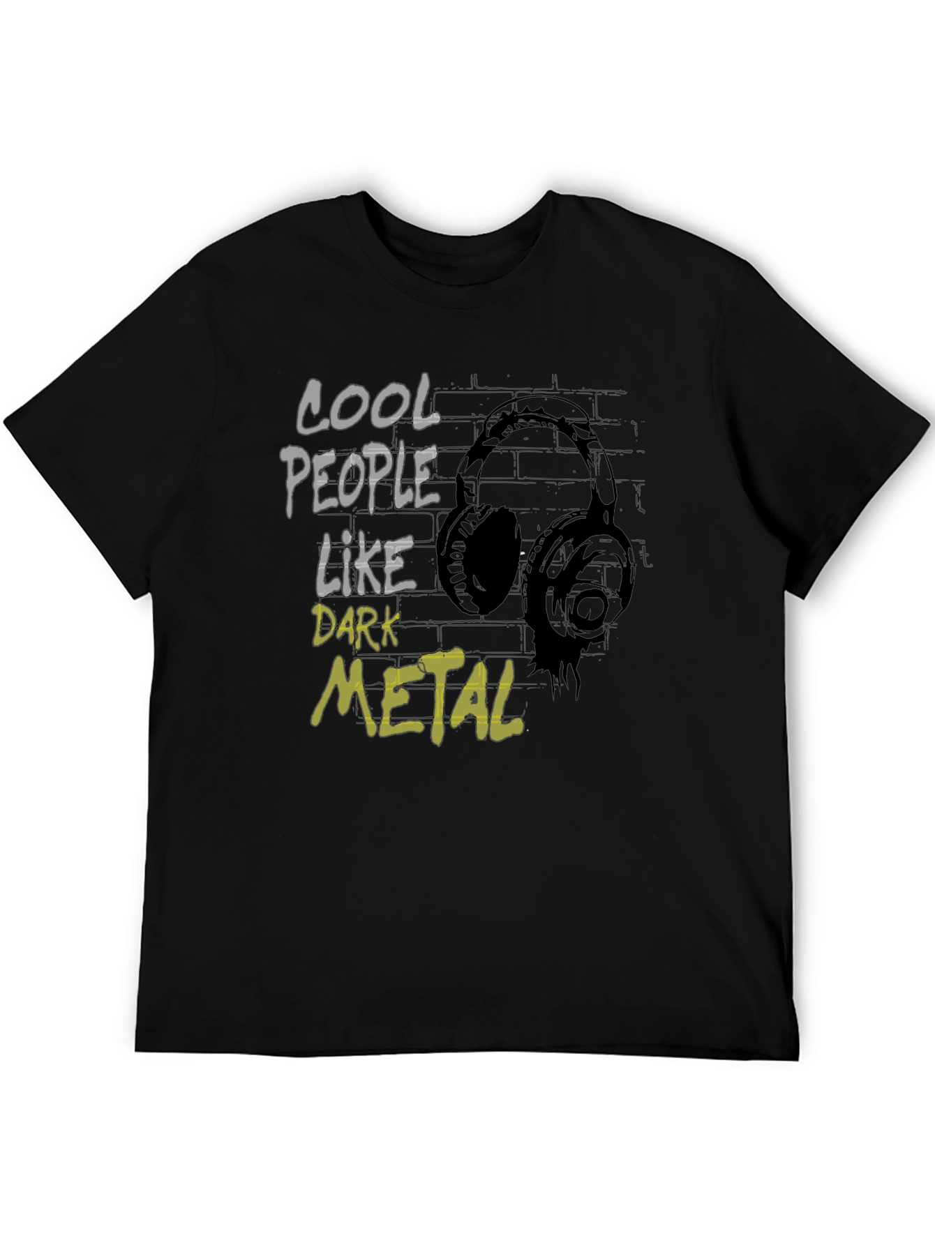 Black Cool People Like Dark Metal Graphic T-Shirt view 5