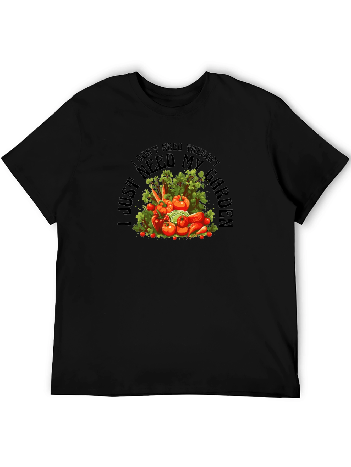 Black Therapy Garden Black T-Shirt - Gardener's Gift view 5